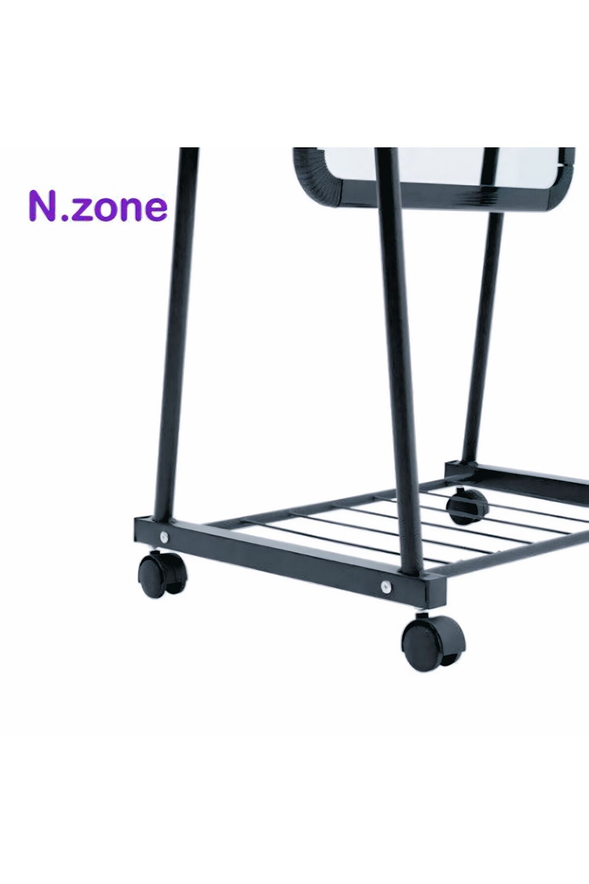 مرآة كاملة الطول مع حامل وعجلات  قابلة للتعديل مقاس 160x30سم باللون الأسود