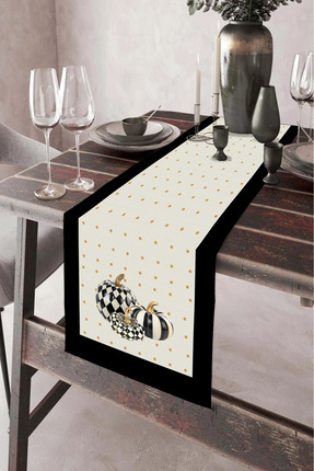 DEKOMOD 40x140cm Dokuma Leke Tutmaz Baskılı Premium Tay Tüyü Kumaş Masa Örtüs...