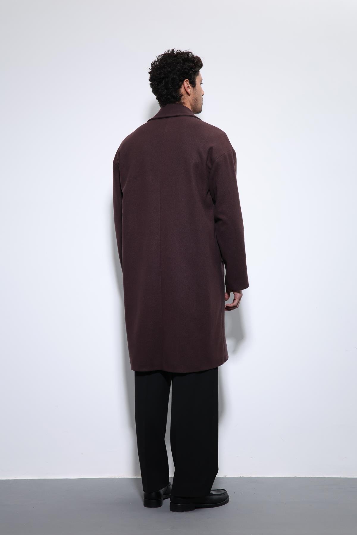 کت مردانه قهوه‌ای سایز بزرگ دو دکمه — قهوه‌ای A23Y6162 — تصویر 5 از 5