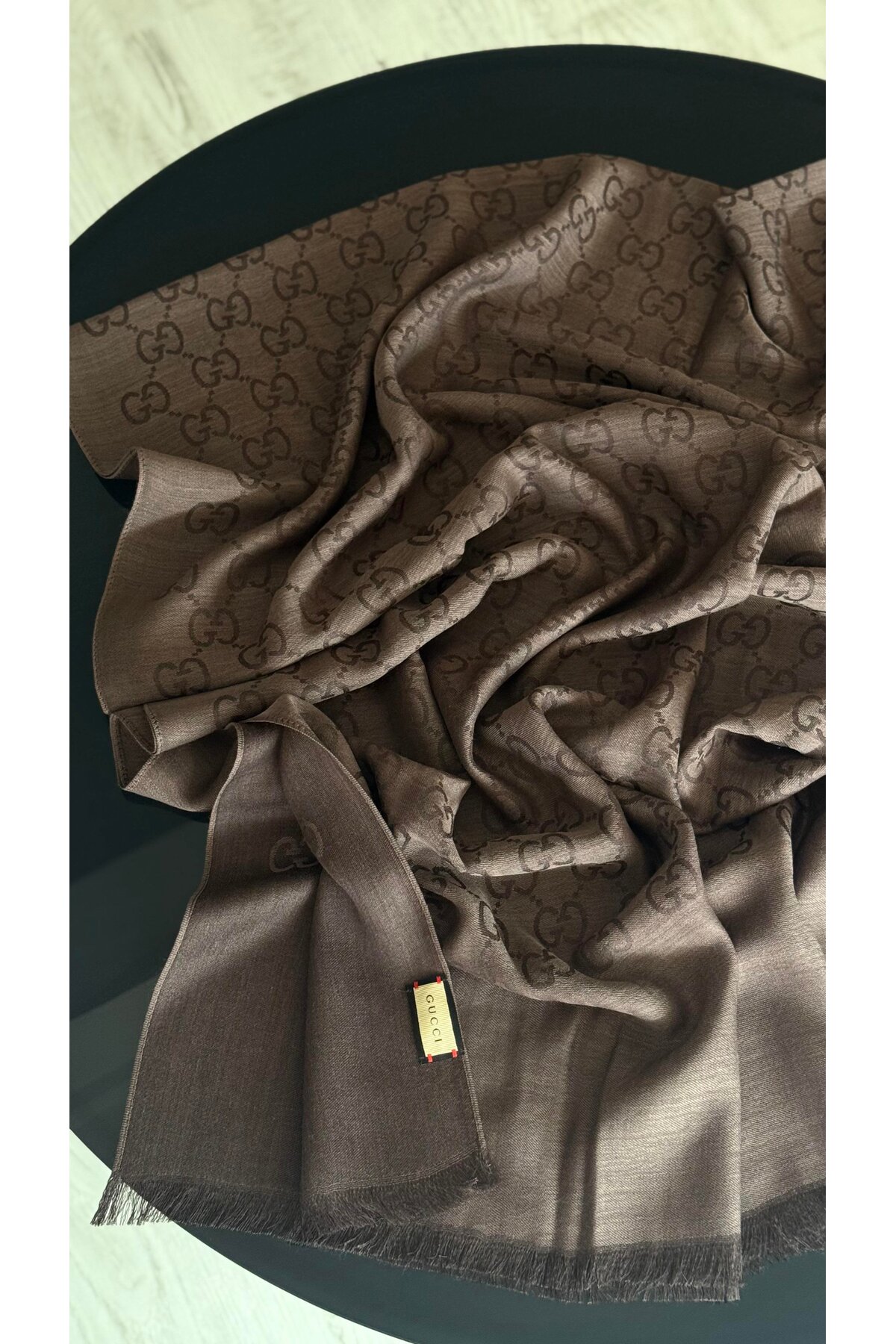 GC  Küllü Kahve Gucci Kaşmir Şal - Görsel 3