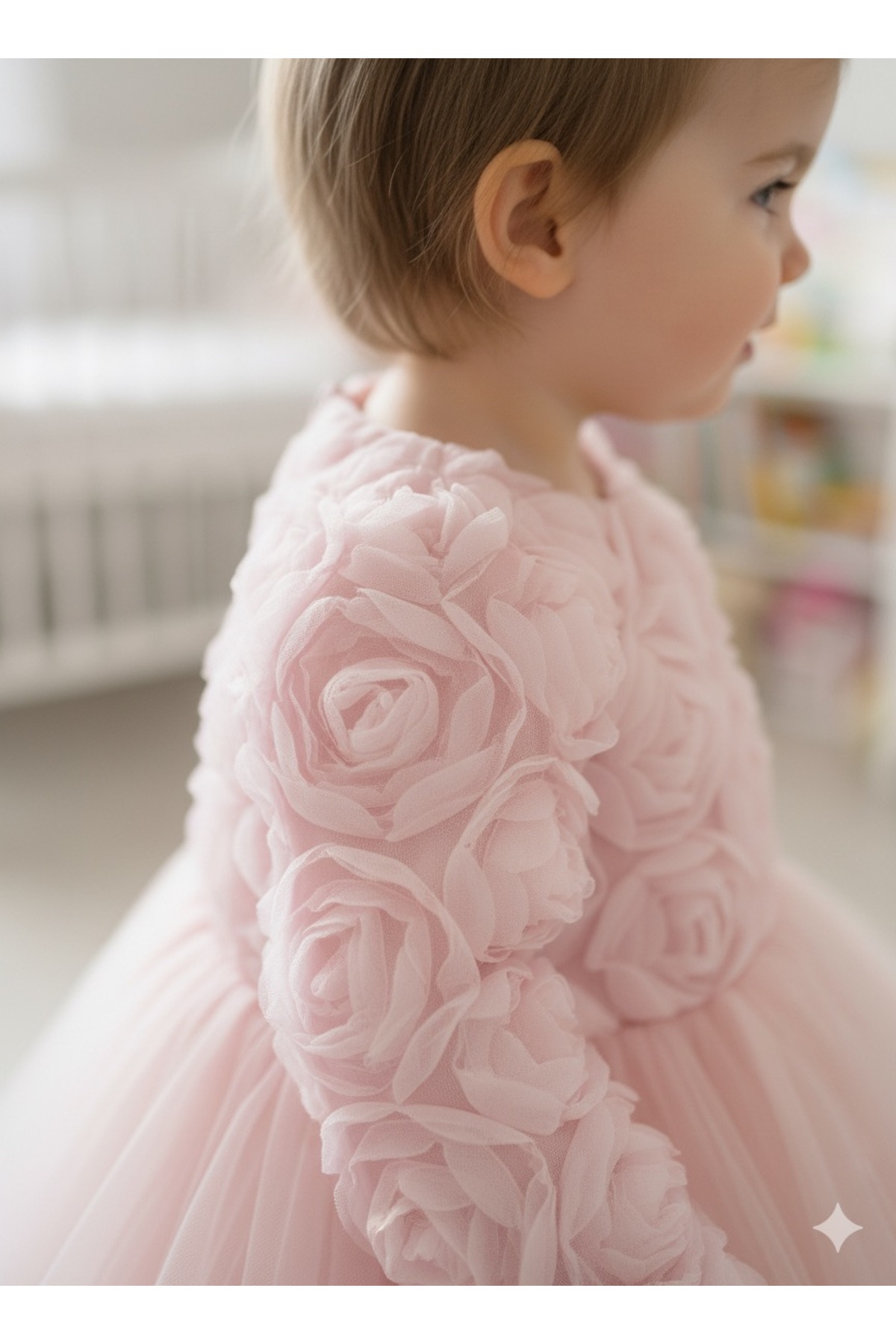 BİLGEN Style KIZ BEBEK ELBİSE GÜL DESENLİ KOYU PEMBE ÇIT ÇIT FİYONK LU ŞIK ÖZEL GÜN ABİYE 0-5 YAŞ %100 PAMUK fotoğrafı 5 (önizleme)