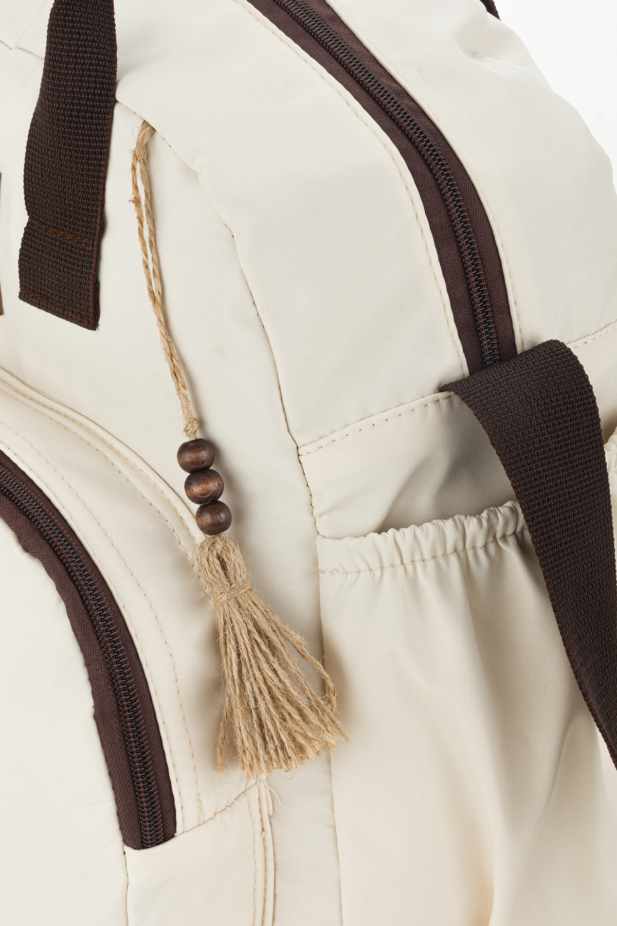 Halk Sepeti Anne Bebek Bakım Sırt ve Omuz Çantası Püsküllü Model Su Geçirmez Geniş Termal Biberon Gözlü fotoğrafı 6 (önizleme)