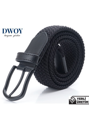 DWOY Elastik Örgü Kemer Siyah