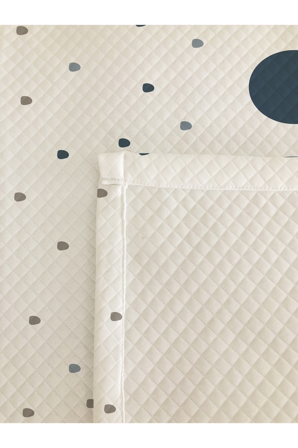 Evmila Geometrik Desenli Bebek Ve Çocuk Baskılı Tek Kişilik Pike Takımı 160x230 Beyaz fotoğrafı 5 (önizleme)