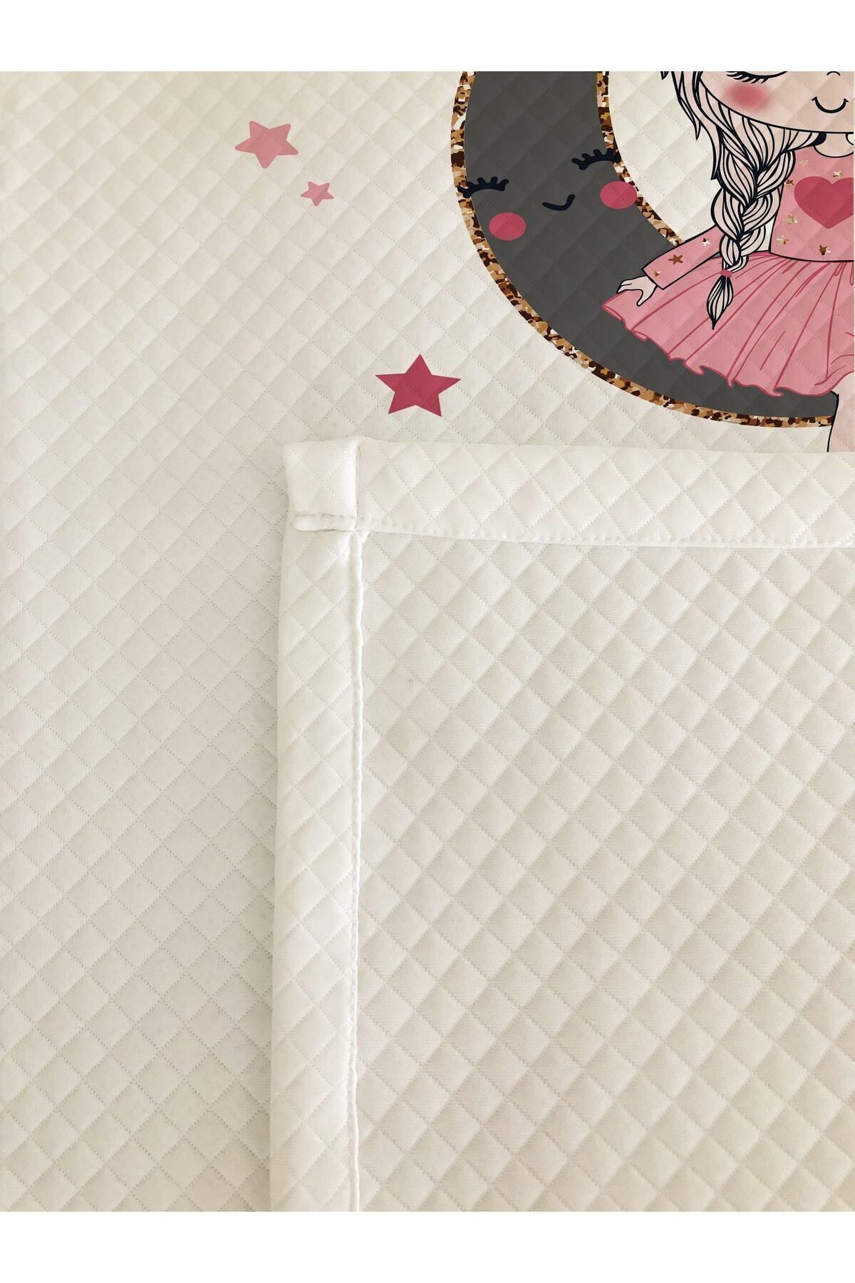 Evmila Aykız Desenli Bebek Ve Çocuk Baskılı Tek Kişilik Pike Takımı 160x230 Beyaz fotoğrafı 7 (önizleme)