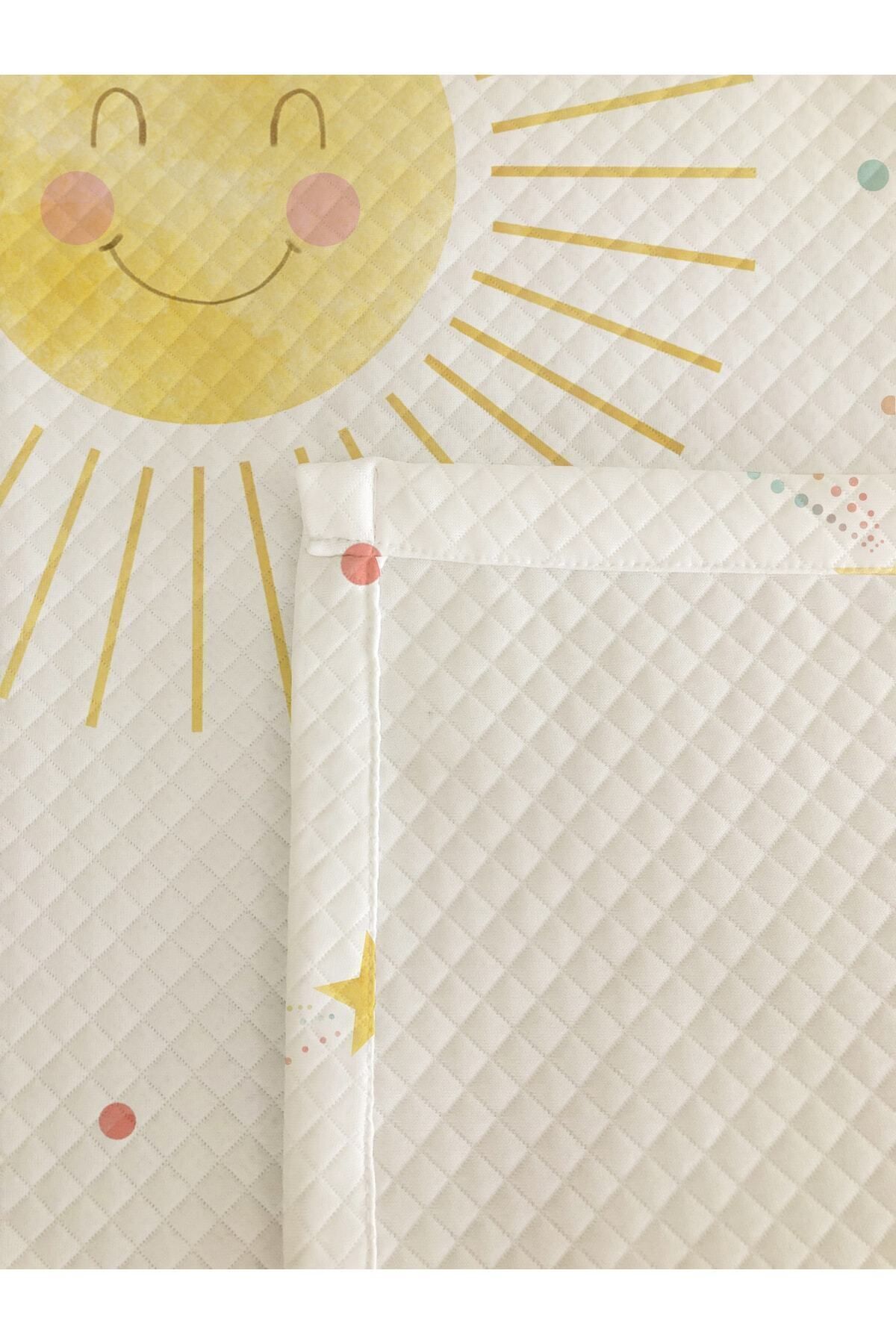 Evmila Güneş Desenli Bebek Ve Çocuk Baskılı Tek Kişilik Pike Takımı 160x230 Beyaz fotoğrafı 4 (önizleme)