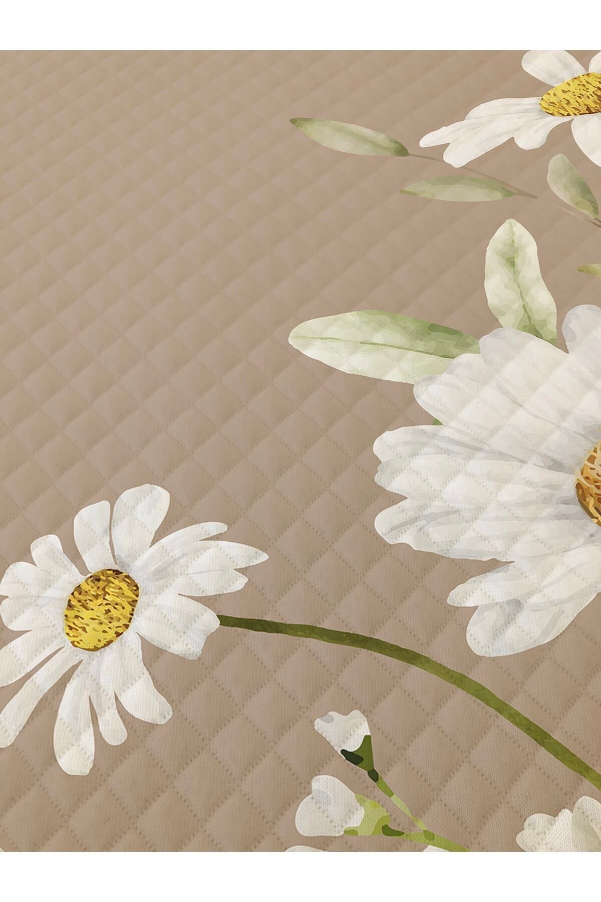 Evmila EVMİLA Papatya Desenli Bebek Ve Çocuk Baskılı Tek Kişilik Pike Takımı 160x230 Kahverengi fotoğrafı 4 (önizleme)