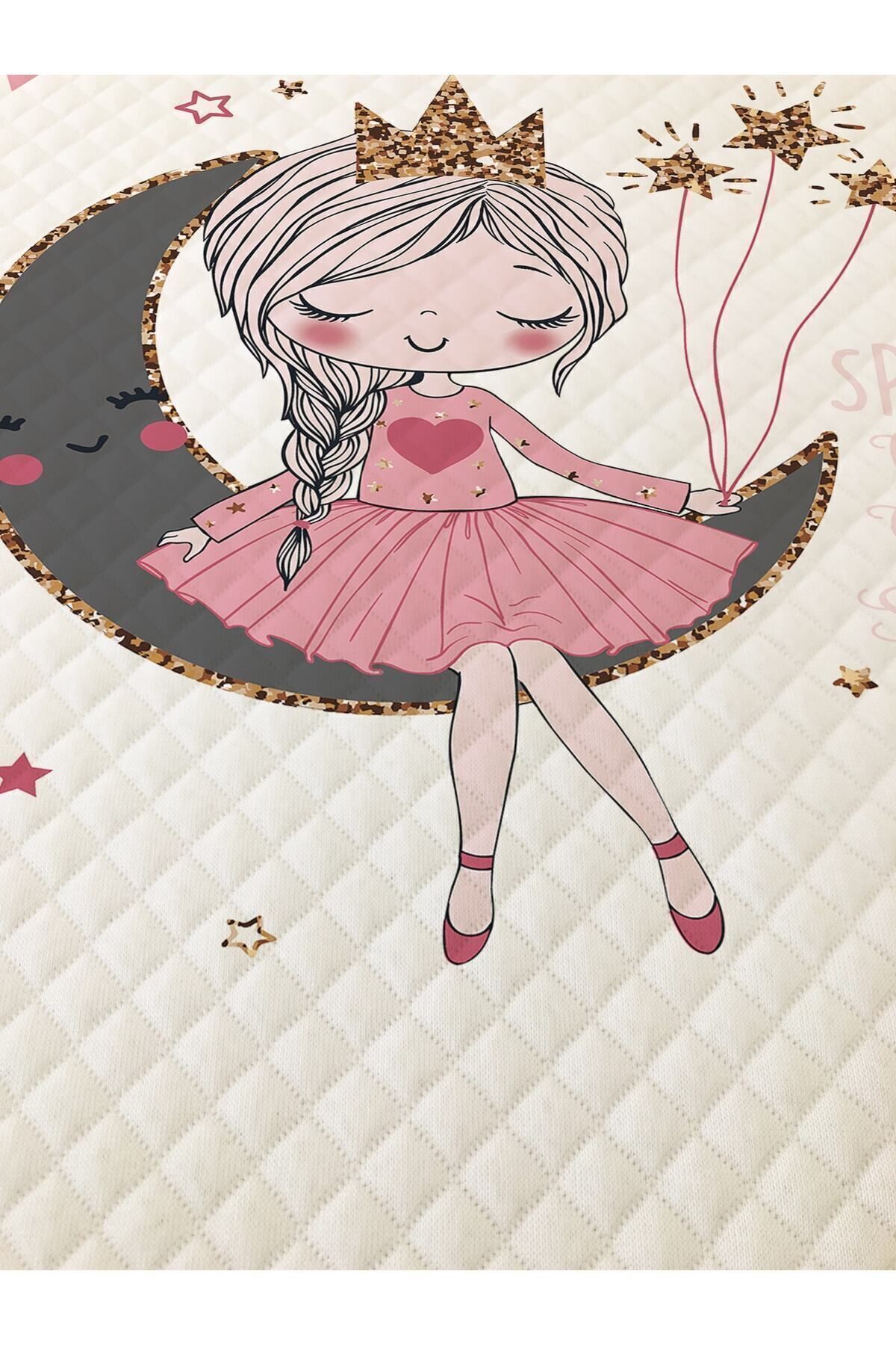 Evmila Aykız Desenli Bebek Ve Çocuk Baskılı Tek Kişilik Pike Takımı 160x230 Beyaz fotoğrafı 6 (önizleme)