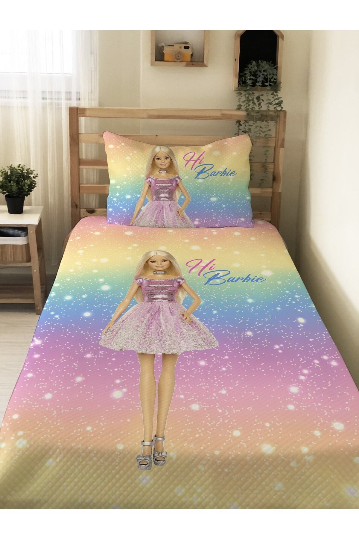 Evmila Prenses Kız Desenli Bebek Ve Çocuk Baskılı Tek Kişilik Pike Takımı 160x244 fotoğrafı 3 (önizleme)