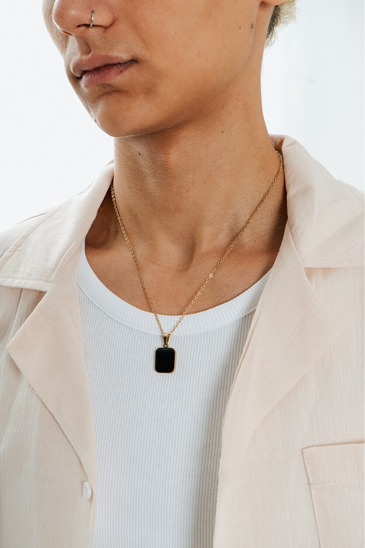 UKHWD SUPPLY 316L Çelik Onix Kolye KA1142ALSY