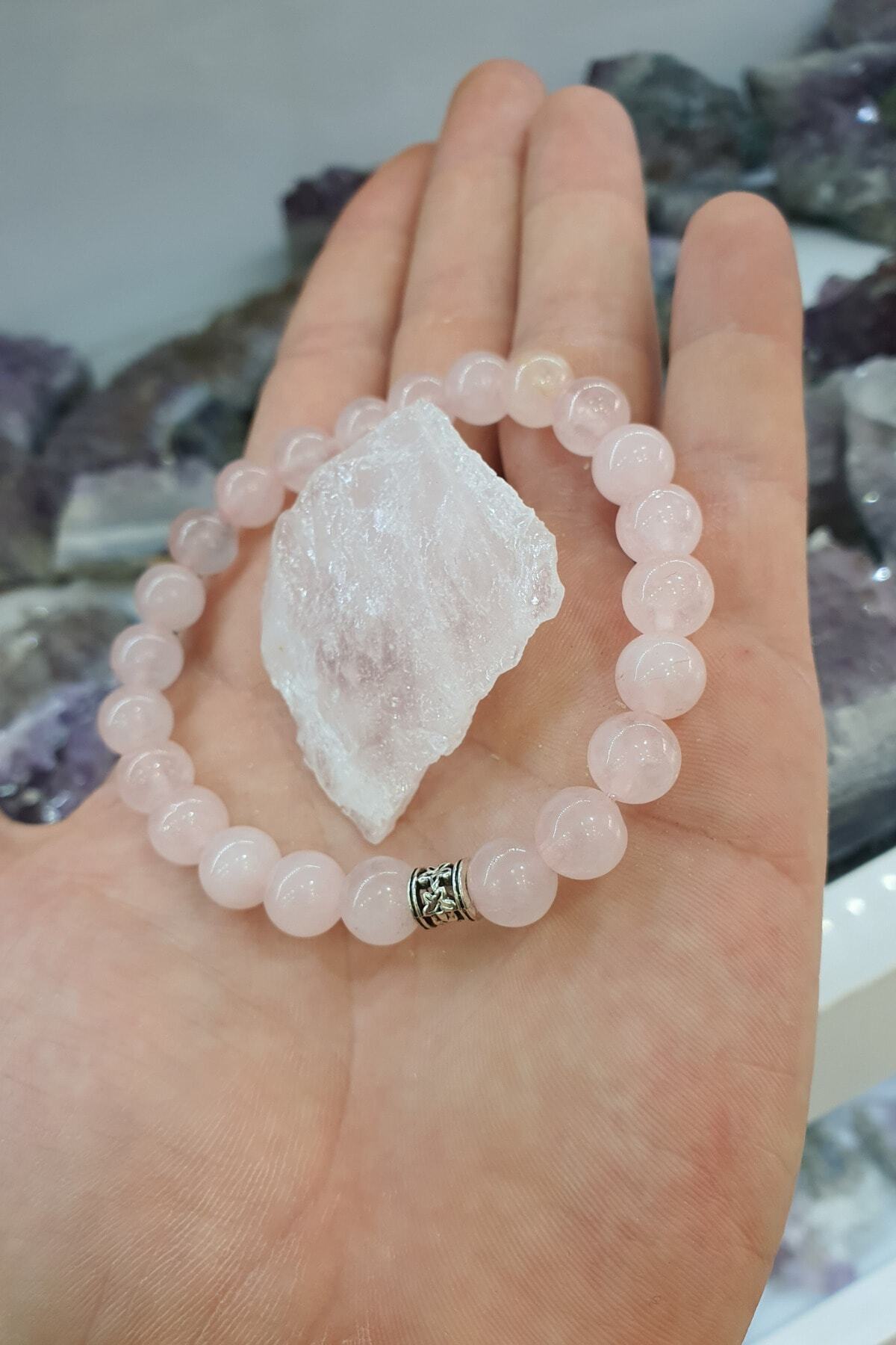 beautifulnaturelstones Pembe Kuvars Doğaltaş Bileklik ( Taş Hediyeli ) 8 Mm görsel 2