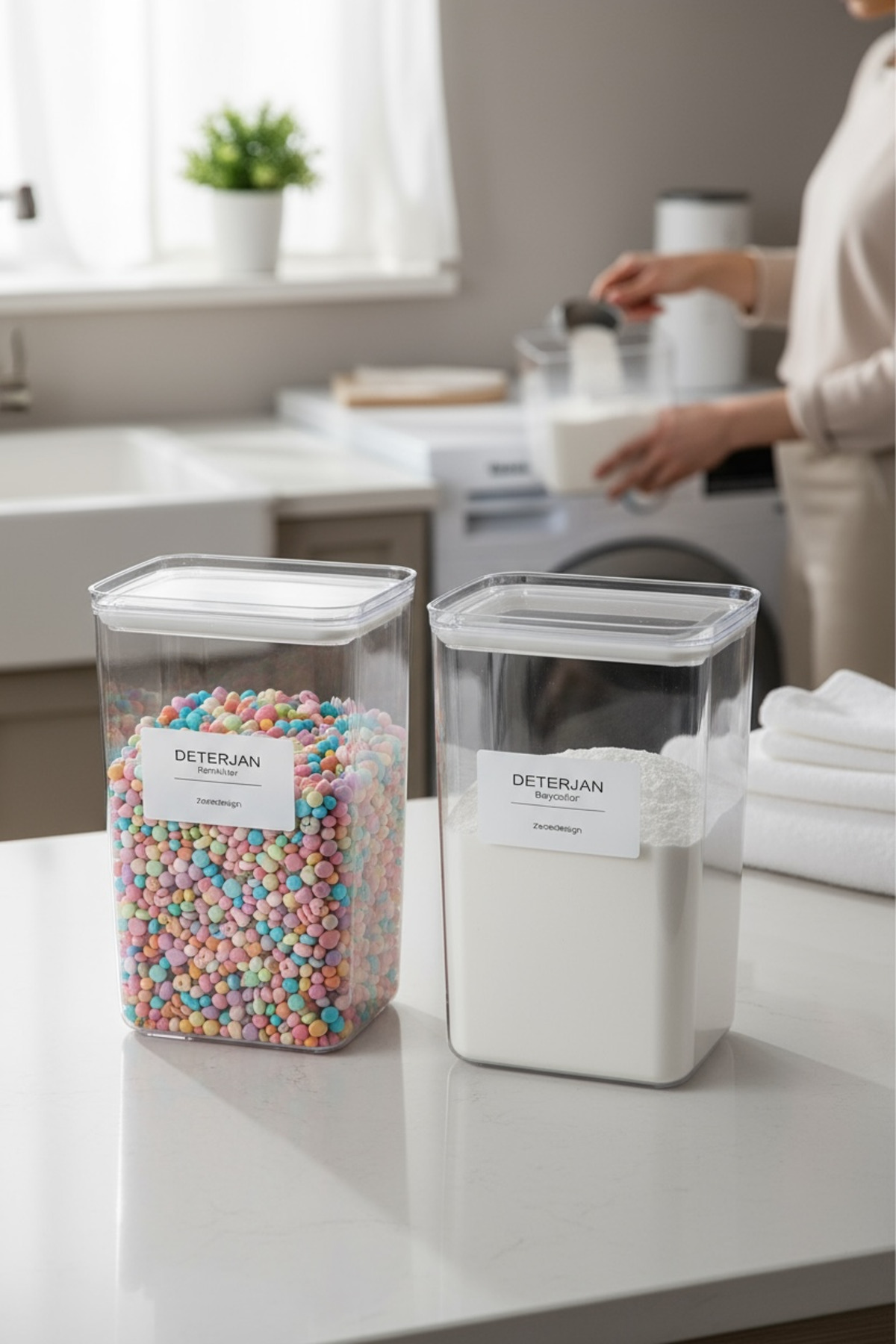 Decorative Storage Container 2.9 Liters - (DETERGENT COLORS-DETERGENT WHITES)