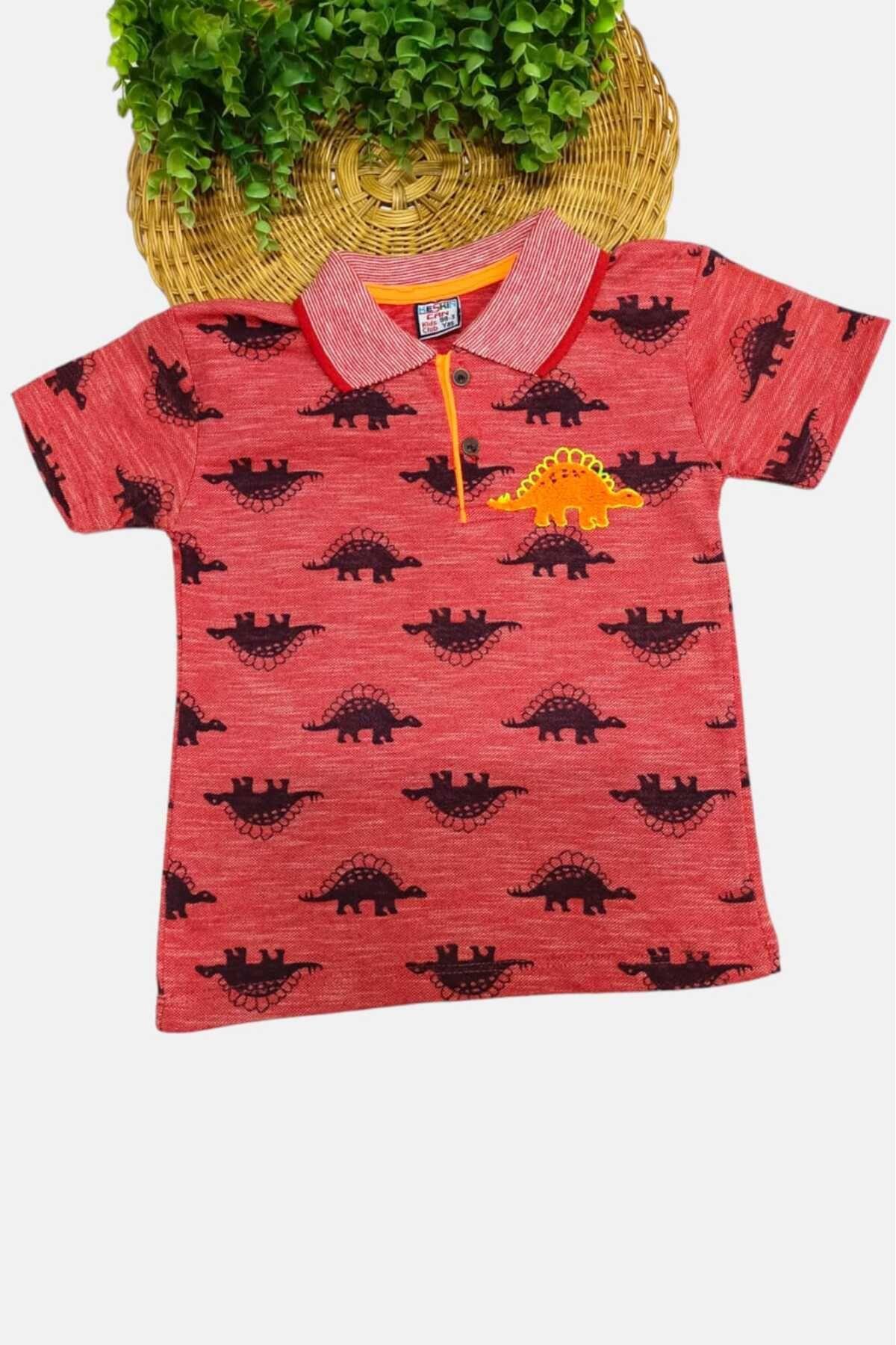 Kids Polo Dinosaur T-Shirt Short Sleeve Summer Lacos