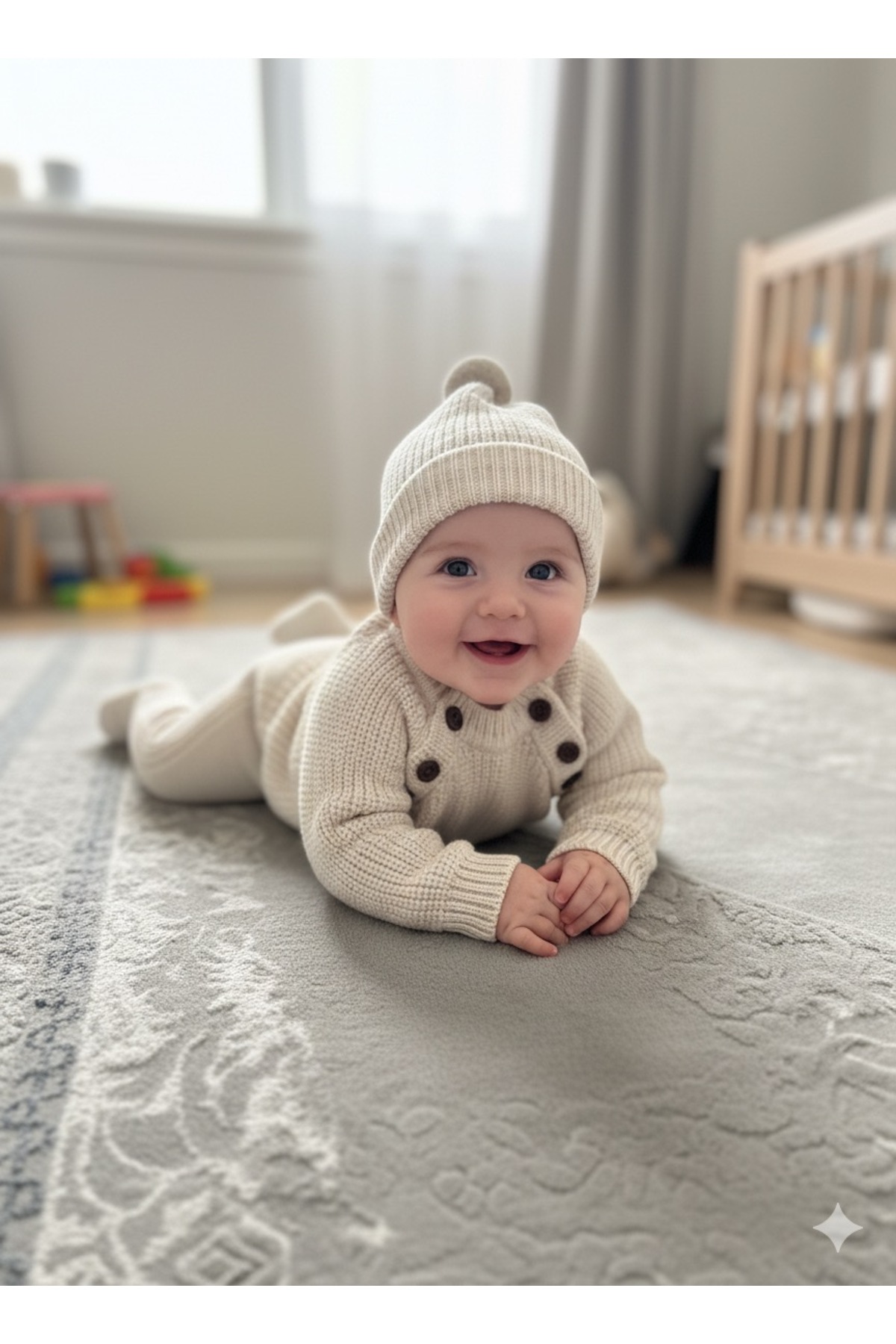 BİLGEN Style ERKEK BEBEK TRİKO SELANİK ÖRME ŞAPKALI KIŞLIK 3 LÜ TAKIM fotoğrafı 4 (önizleme)