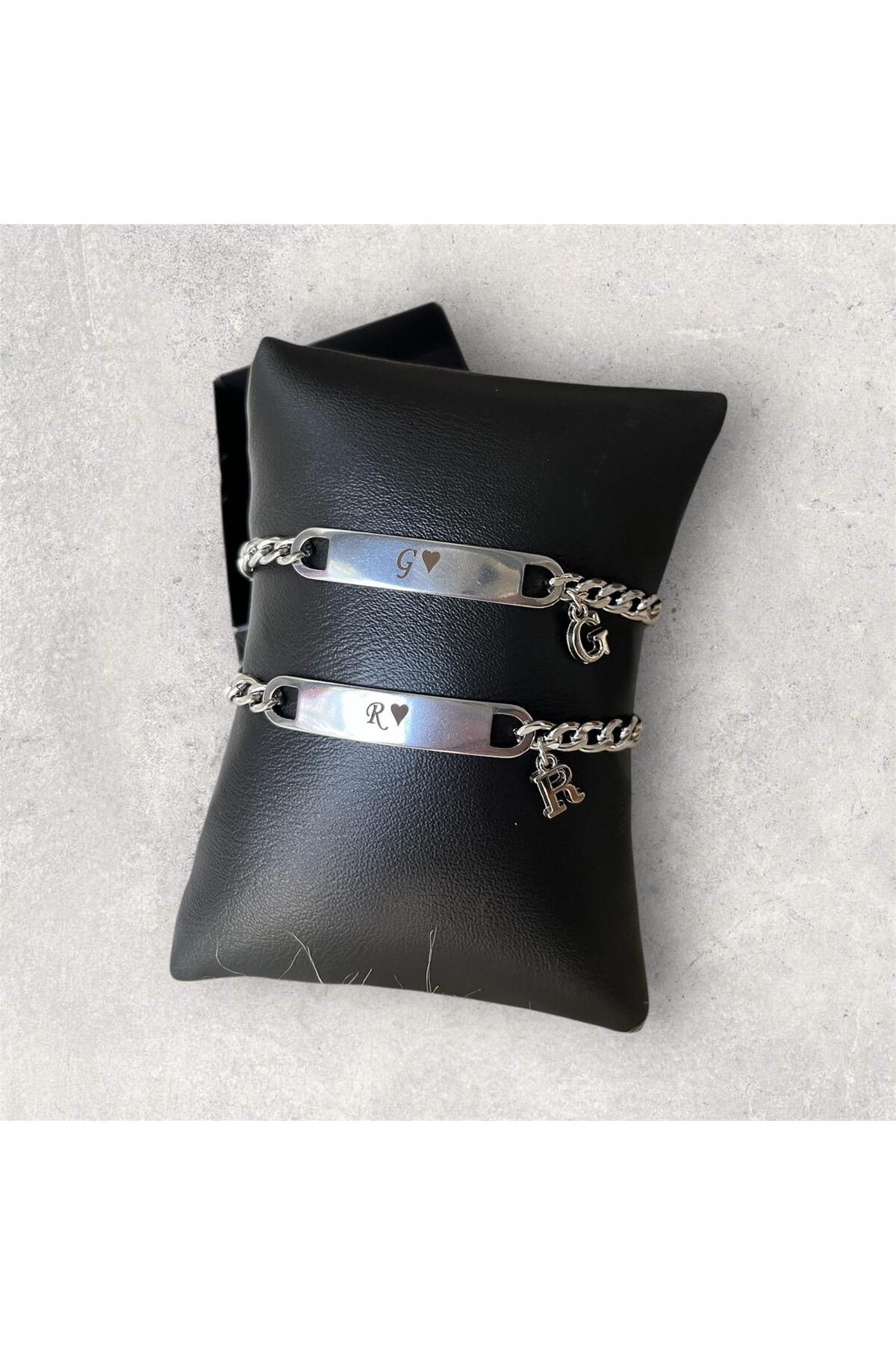 HayDün Çelik iki li harfli Unisex kişiye özel sevgili arkadaşlık bileklik seti hot flowers