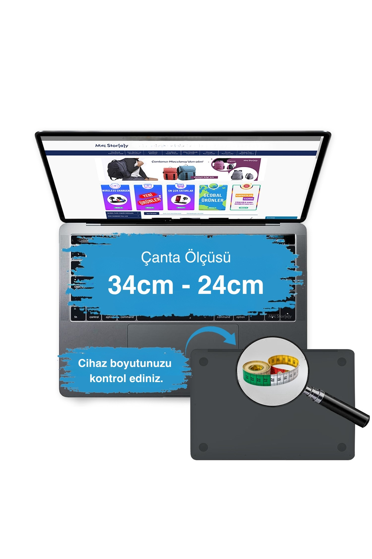 Mcstorey  Laptop Çantası Macbook Air Pro 13inc Bilgisayar-evrak Çantası Omuz Askılı - Görsel 2