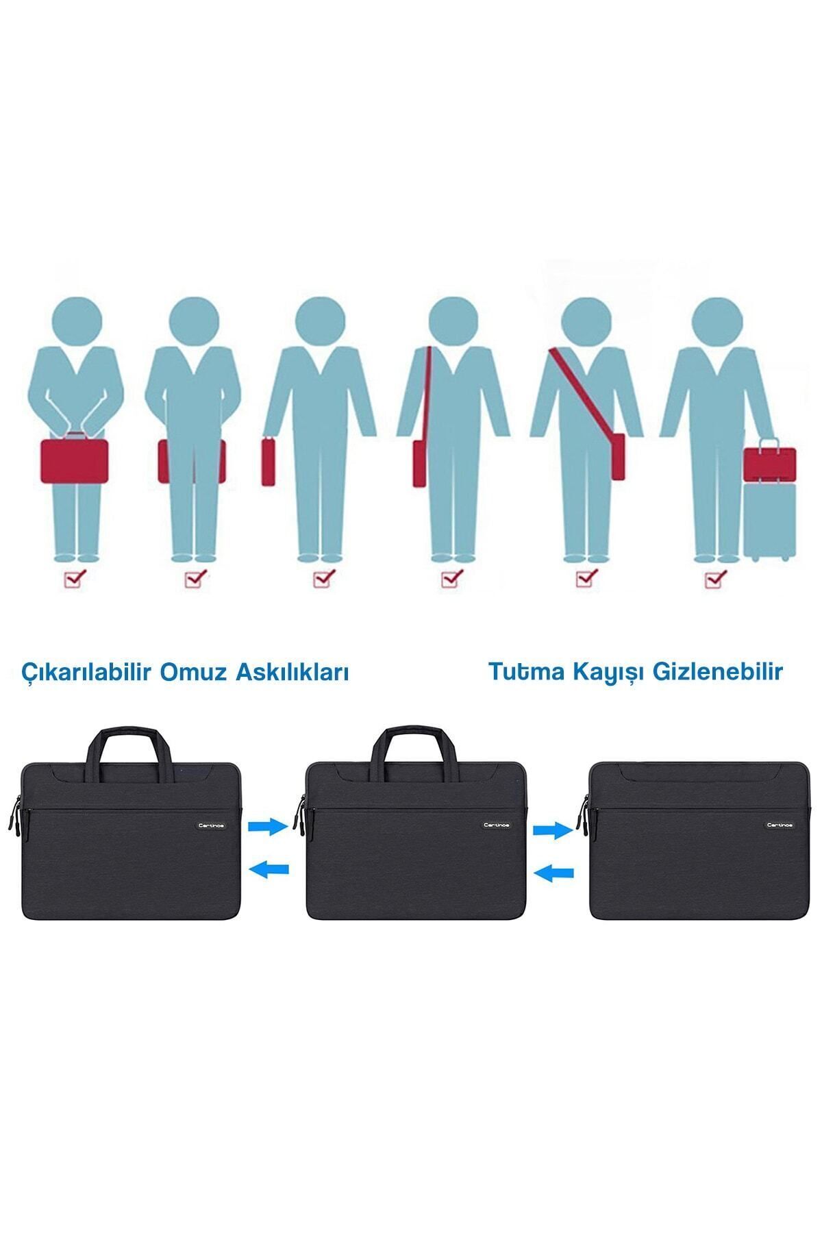 Mcstorey  Laptop Çantası Macbook Air Pro 13inc Bilgisayar-evrak Çantası Omuz Askılı - Görsel 7