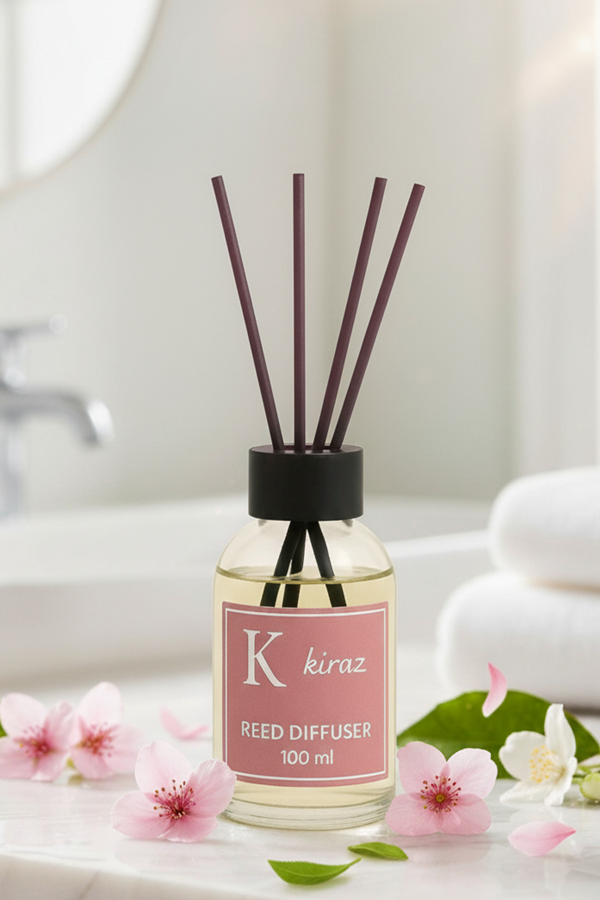 OrdoVeni Japon Kiraz Çiçeği Kokulu Çubuklu Oda Kokusu | 100ML | Doğal, Kalıcı & Ferahlatıcı Ev Kokusu