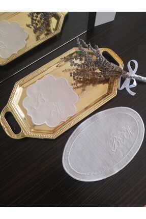 AFA TASARIM Kişiye Özel Harf Nakışlı Söz&Nişan Mendili, Tepsi Örtüsü, Damat K...