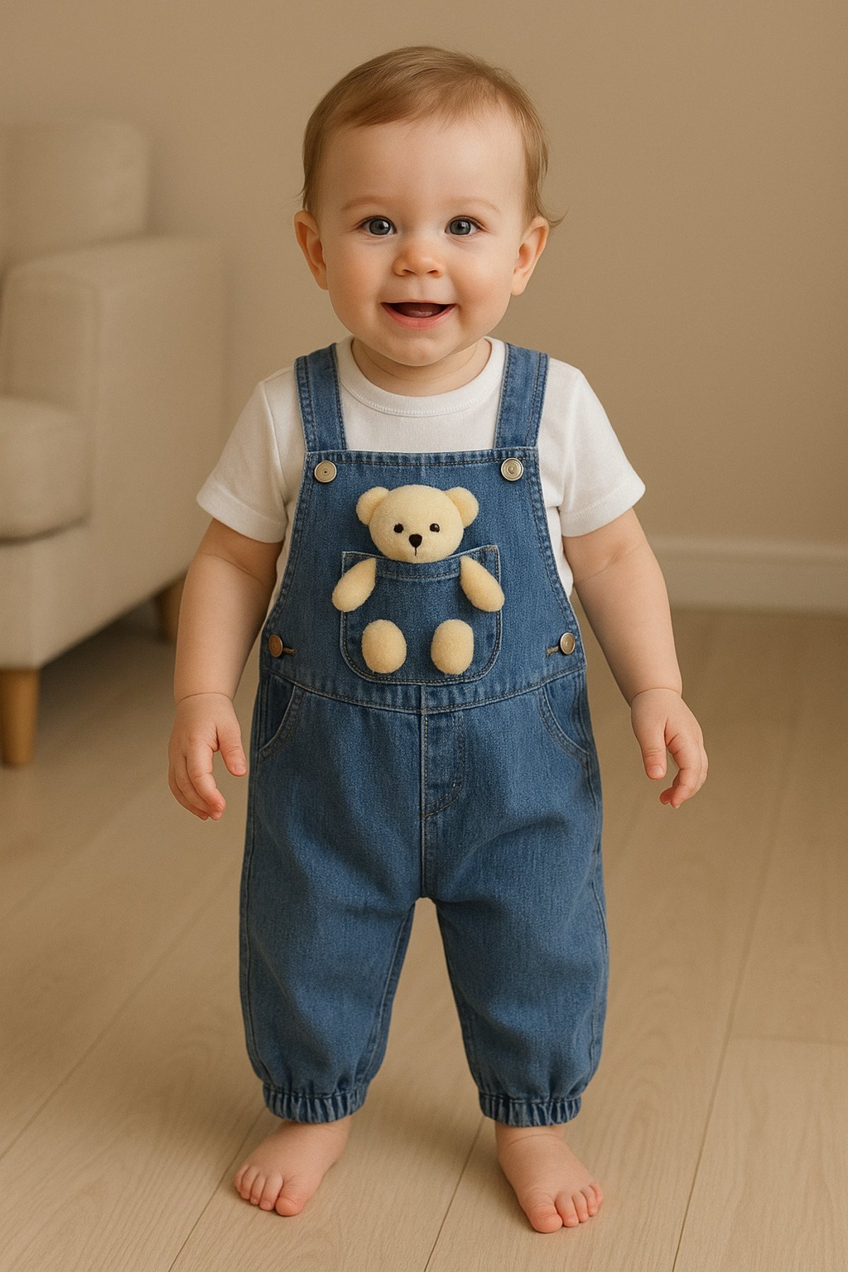 TUOBEBE BEBEK KOT SALOPET AYICIKLI BAHÇİVAN EN YENİLERDEN TREND ÜRÜN UNİSEX 2 Lİ TAKIM TİŞÖRT DAHİL fotoğrafı 2 (önizleme)