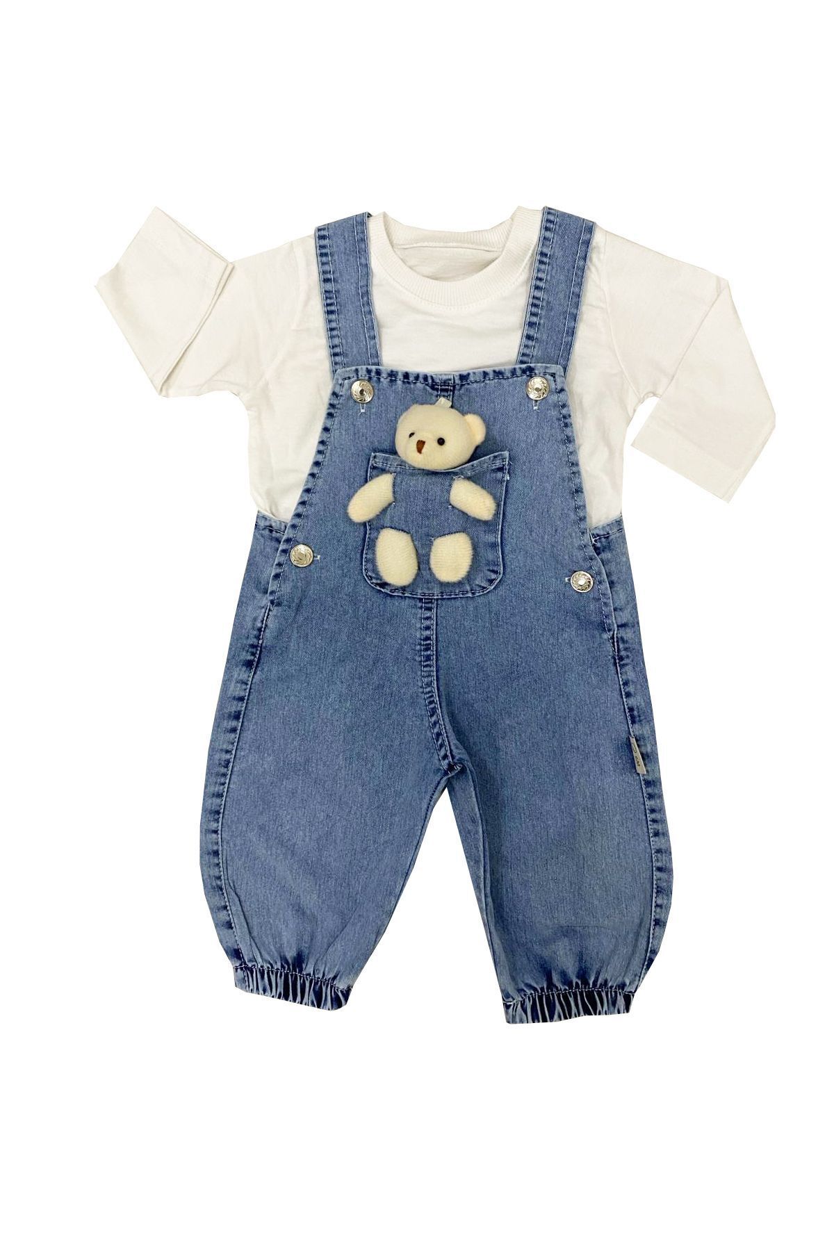 TUOBEBE BEBEK KOT SALOPET AYICIKLI BAHÇİVAN EN YENİLERDEN TREND ÜRÜN UNİSEX 2 Lİ TAKIM TİŞÖRT DAHİL fotoğrafı 4 (önizleme)