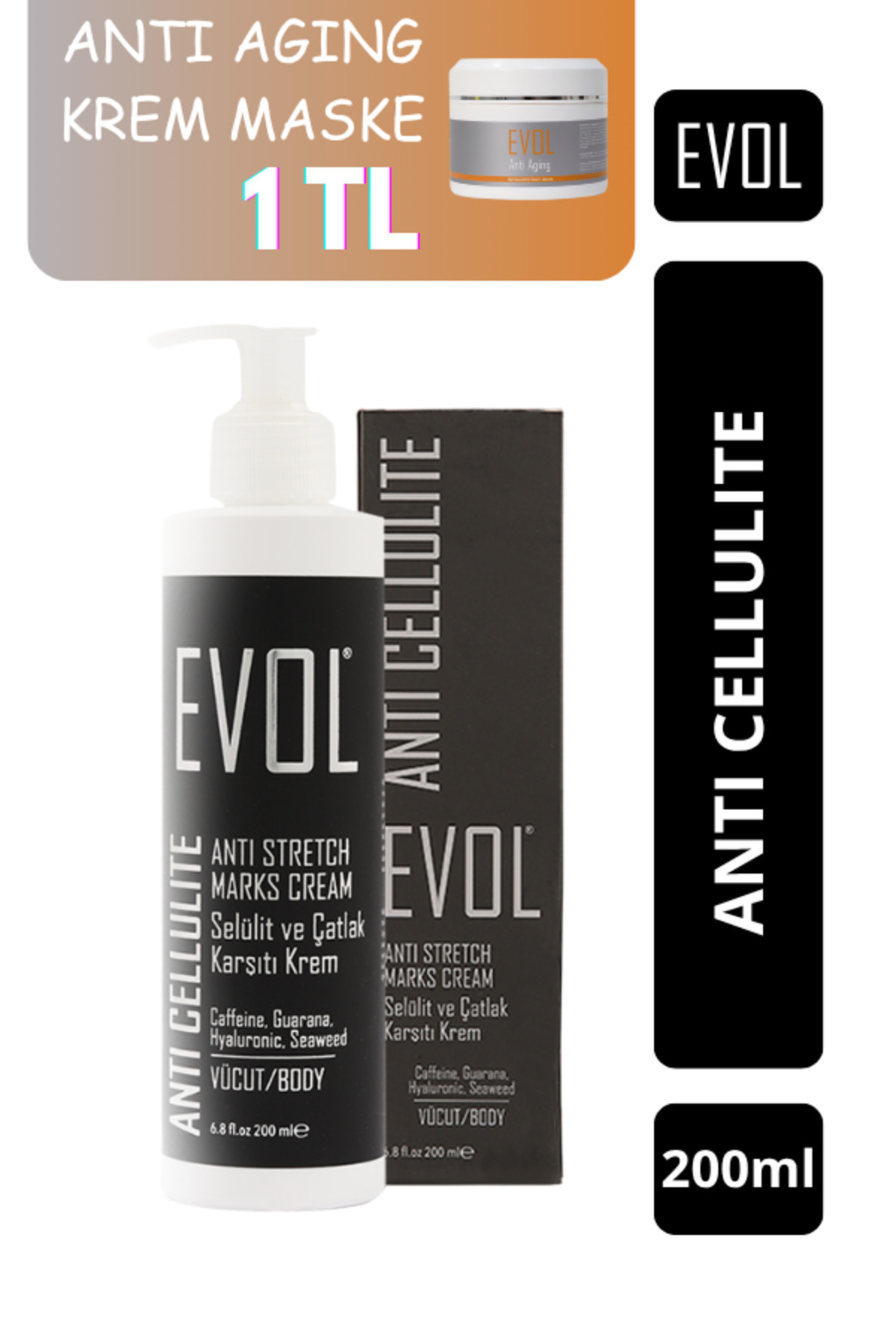 EVOL Selülit ve Çatlak Karşıtı Krem 200ml