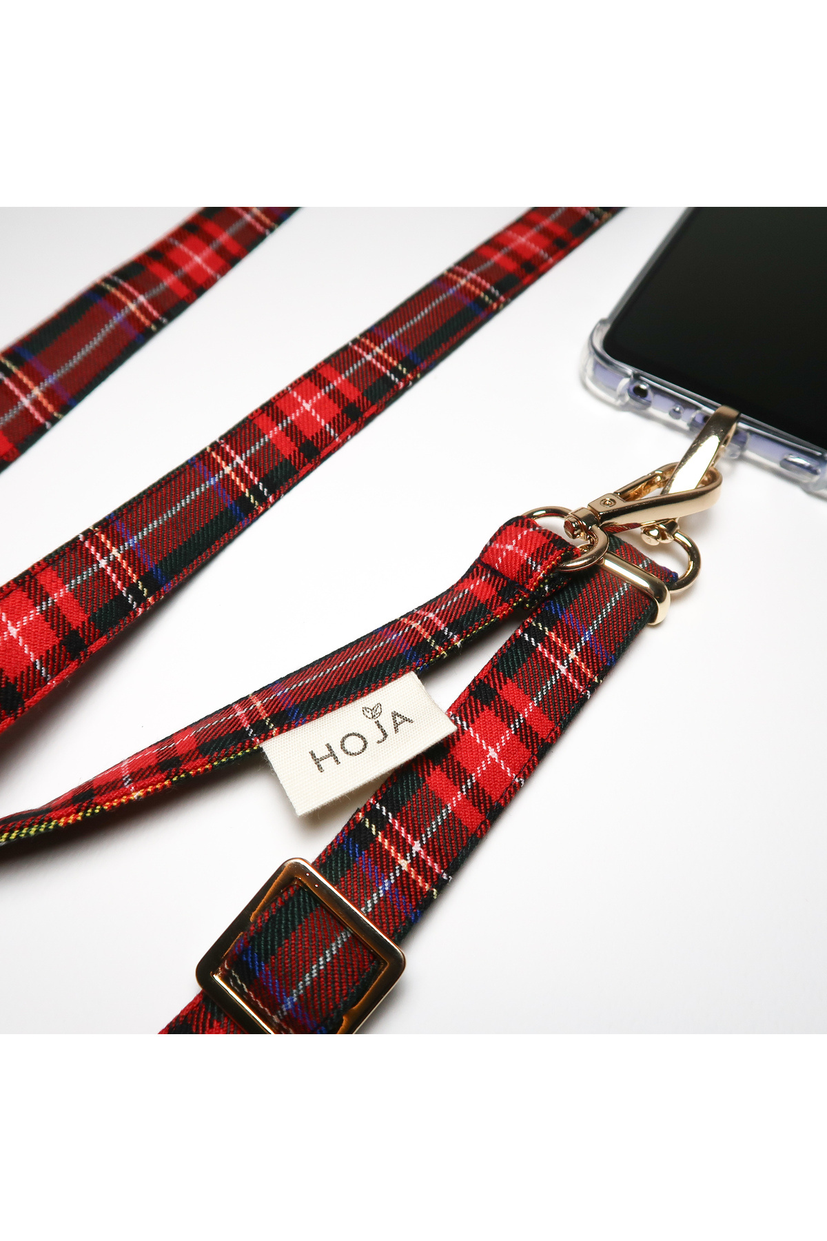 HOJA Store Kırmızı Ekose Telefon Askısı Tüm Telefonlara Uyumlu Askı Aparatı Ile - Çanta Askısı