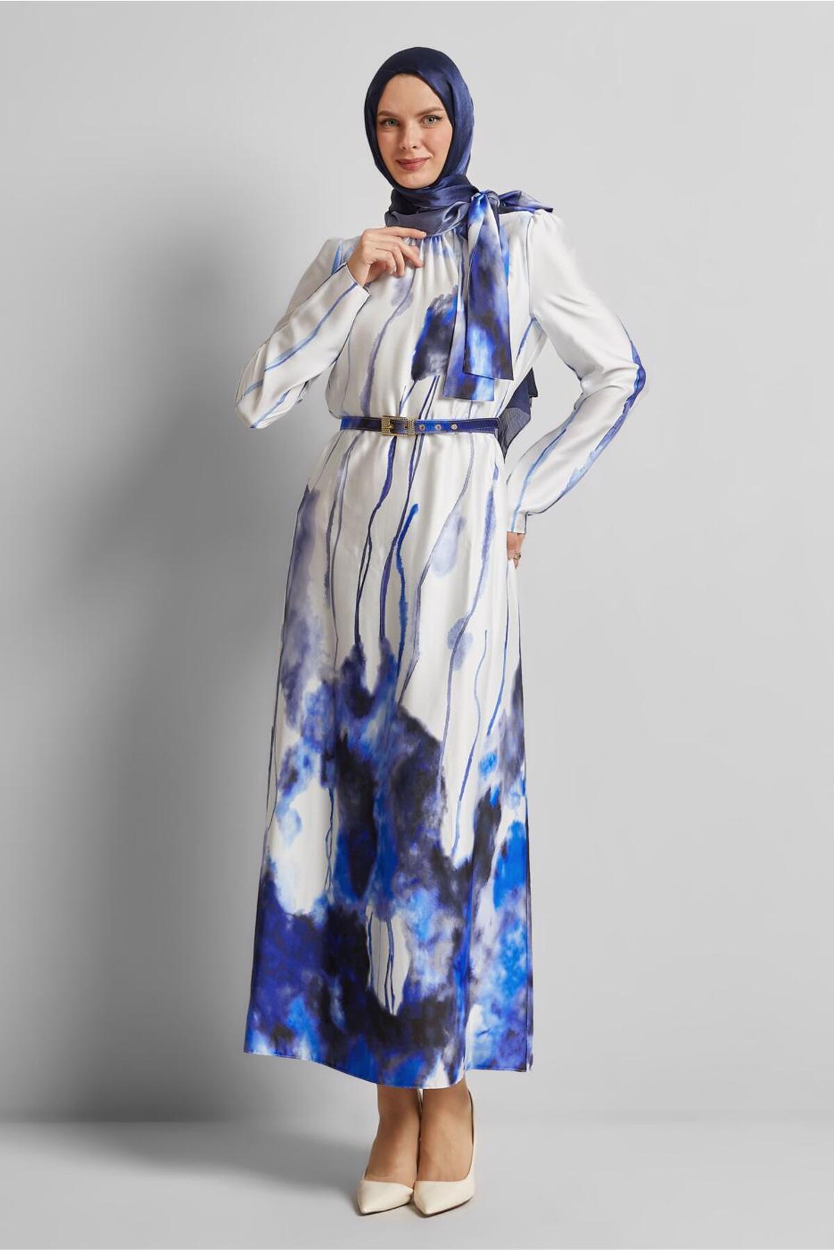 آلوینا لباس مجلسی کمربنددار ۴۵۴۵۱ آلوینا لباس مجلسی کمربنددار ۴۵۴۵۱