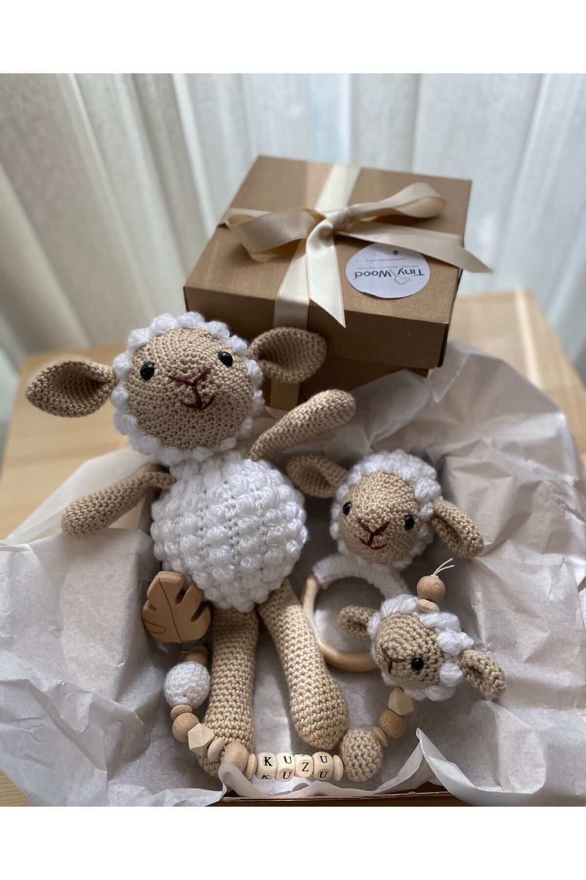 tiny wood Hoşgeldin Bebek, Unisex, Organik Uyku Arkadaşı Emzik Zinciri Diş Kaşıyıcı Yenidoğan Hediye Seti fotoğrafı 2 (önizleme)
