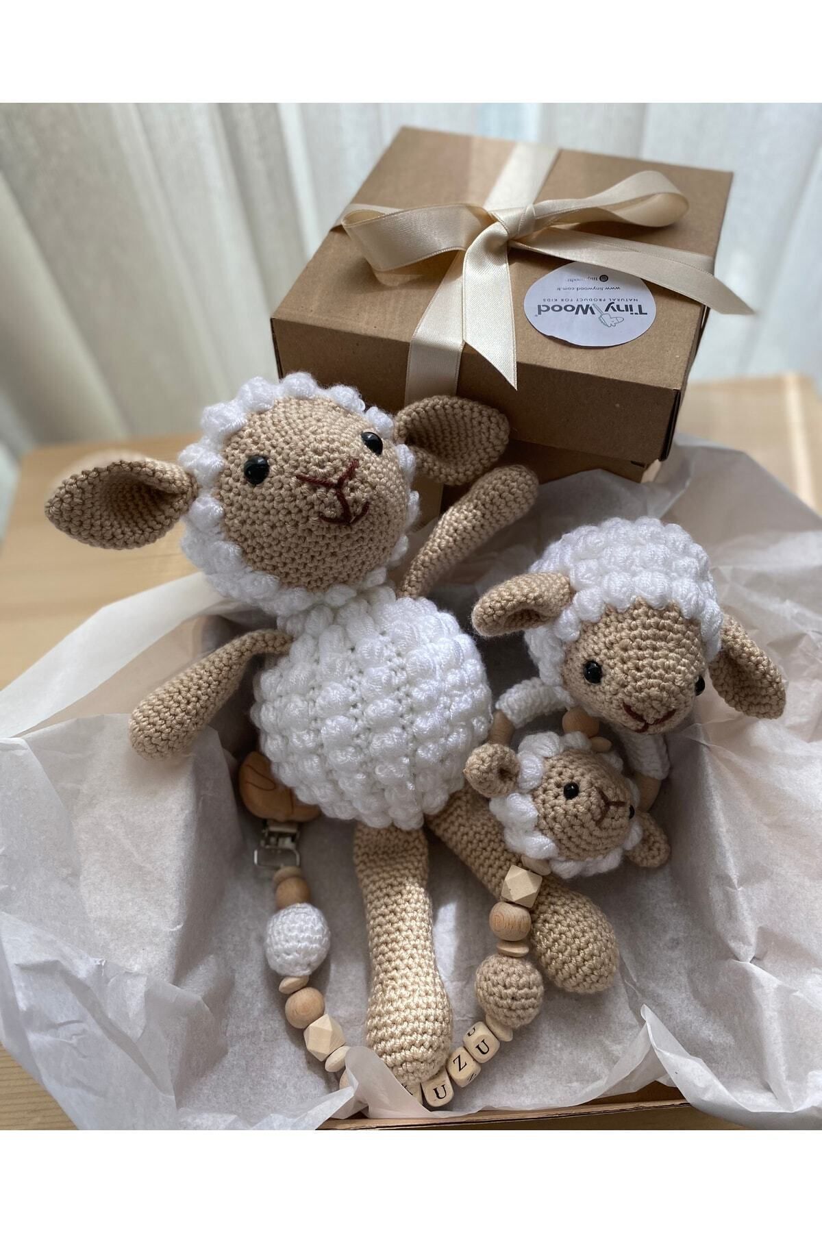 tiny wood Hoşgeldin Bebek, Unisex, Organik Uyku Arkadaşı Emzik Zinciri Diş Kaşıyıcı Yenidoğan Hediye Seti fotoğrafı 5 (önizleme)