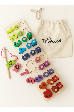 tiny wood Hamaha Ahşap Manyetik Olta ile Balık Tutma & Sayı Sıralama Oyunu – ...