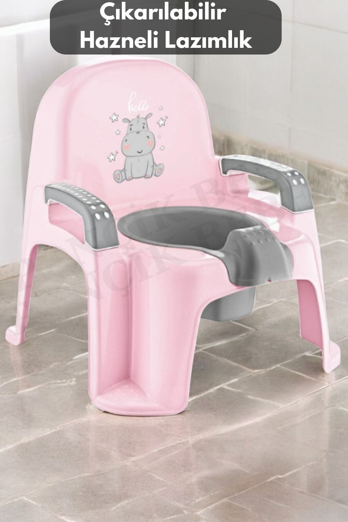 PONÇİK STORE Bebek Tuvalet Alıştırma Lazımlığı Tutma Kollu Koltuk Tipi Çocuk Lazımlık