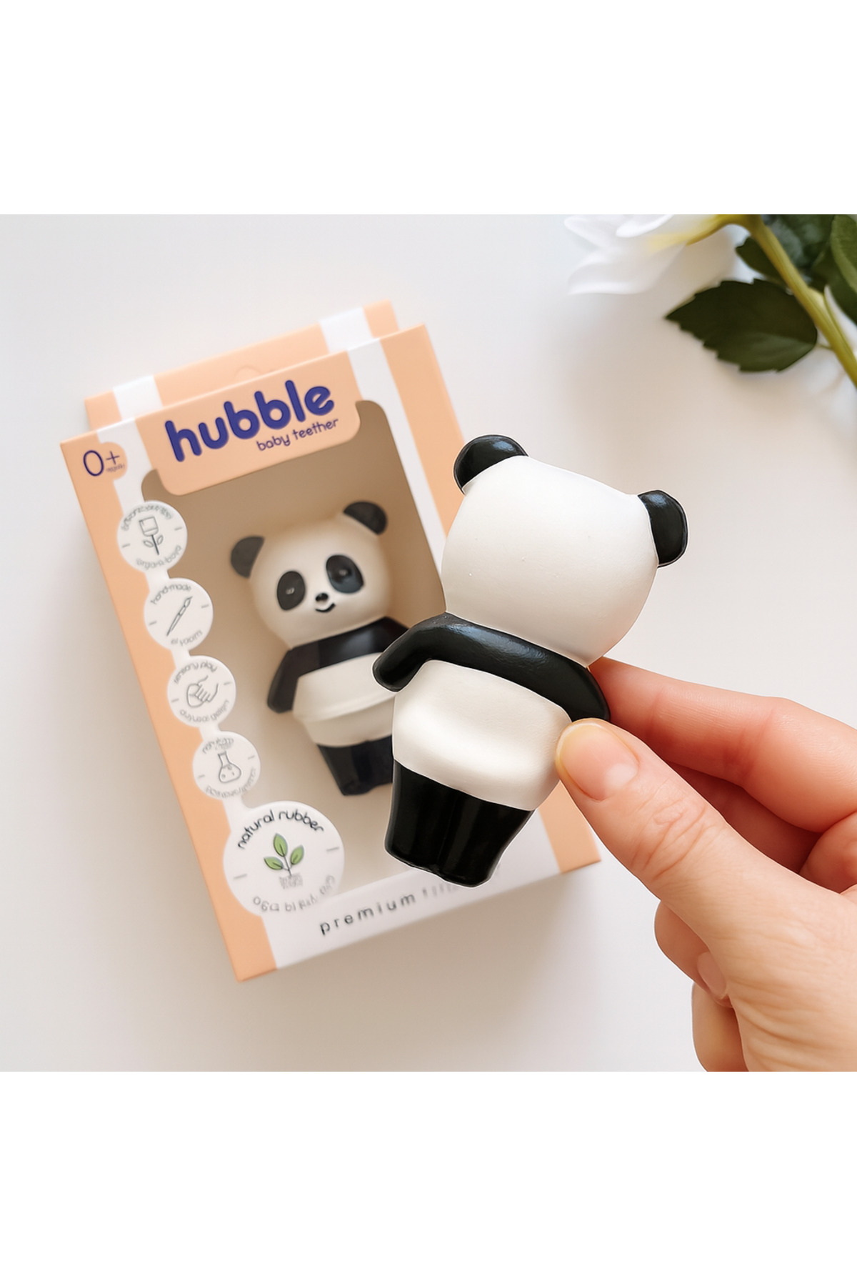 Hubble Bebek Diş Kaşıyıcı Ve Oyuncak - Panda Şekilli Dişlik (%100 DOĞAL KAUÇUK) fotoğrafı 3 (önizleme)