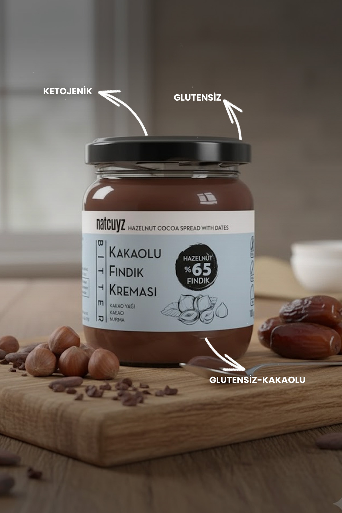 NATCUYZ Glutensiz Kakaolu Fındık Kreması 180gr - Fiyatı, Yorumları