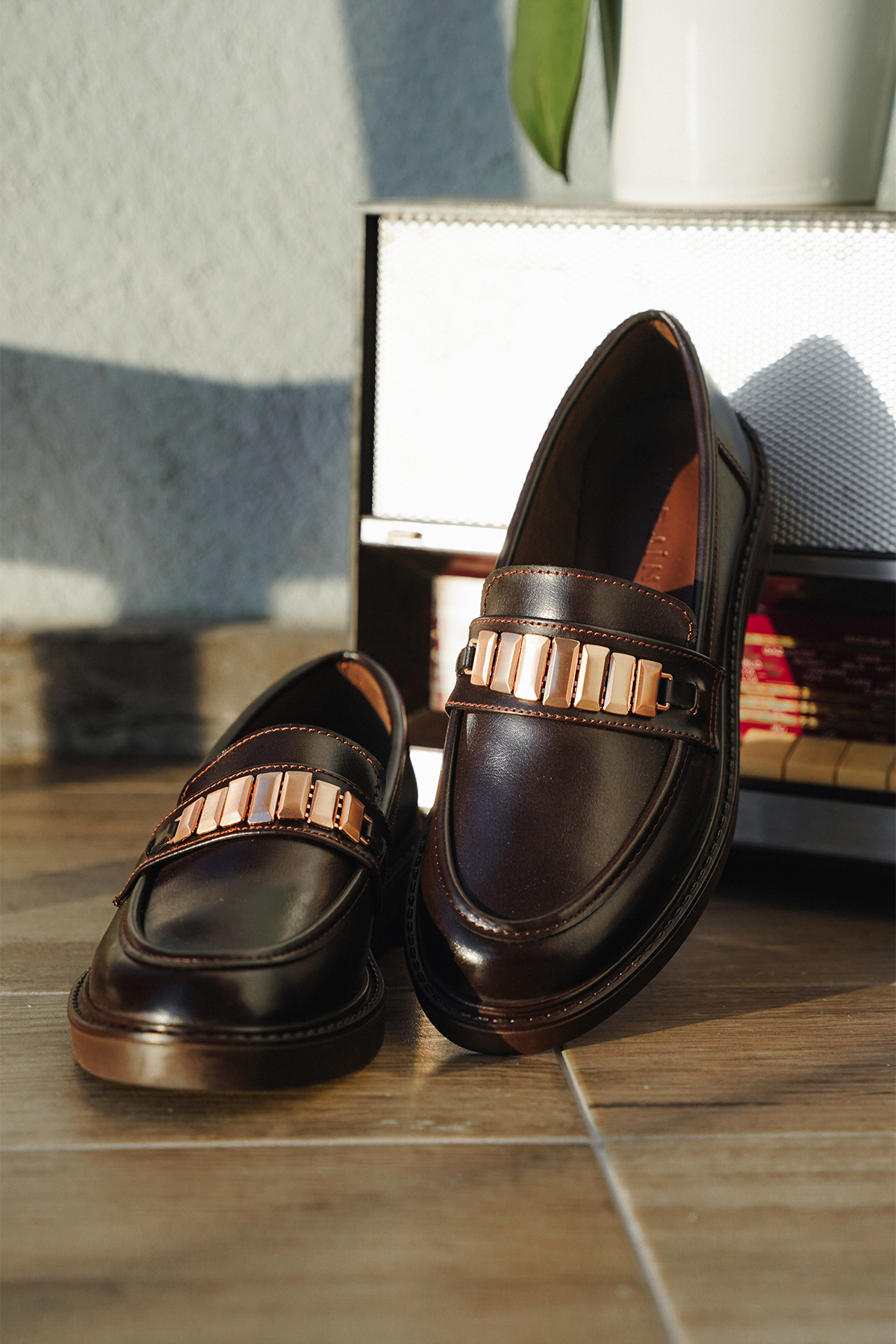 Marjin  Kadın Loafer Makosen Tokalı Günlük Ayakkabı Vilyum Kahve - Görsel 4