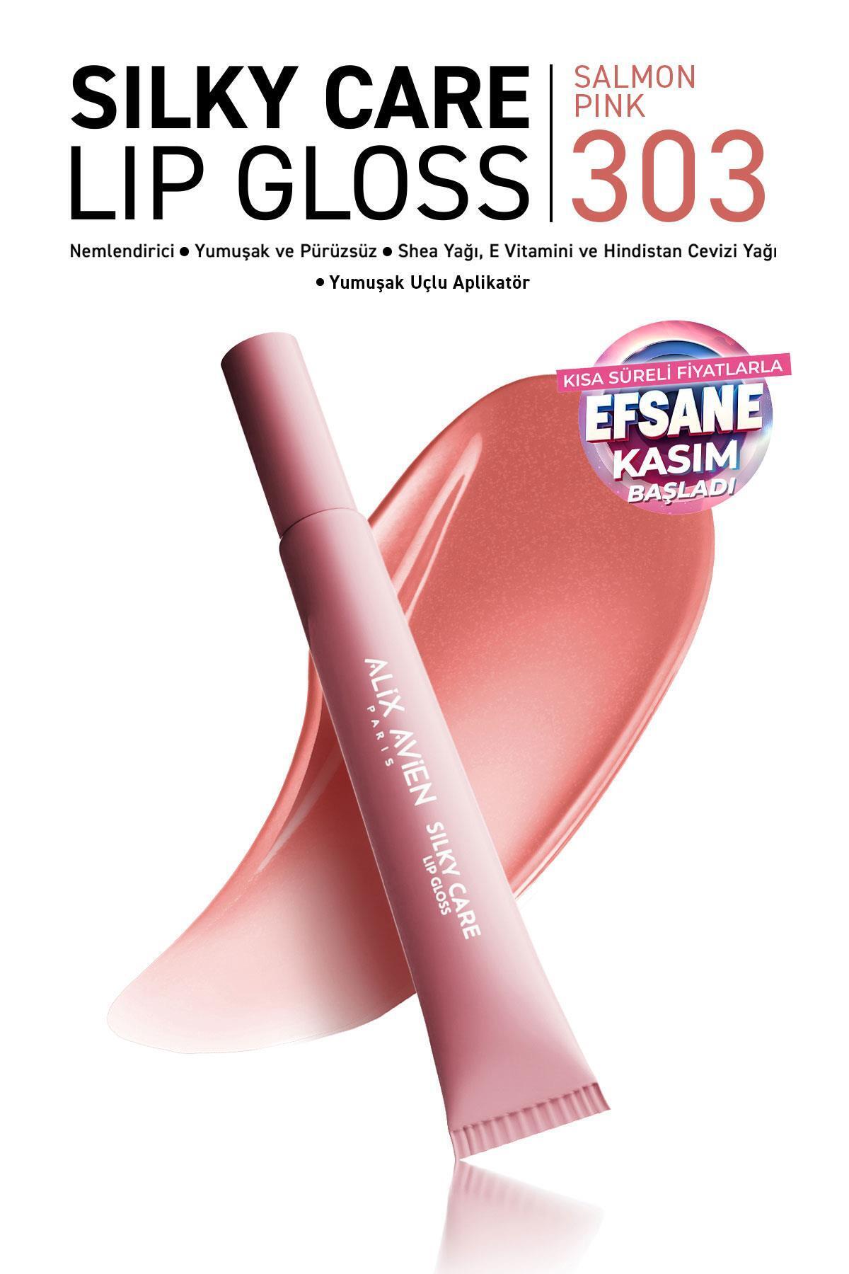 Alix Avien Dolgun Gürünüm ve Nemlendirici Etkili Dudak Parlatıcısı - Silky Care Lipgloss 303 Salmon Pink