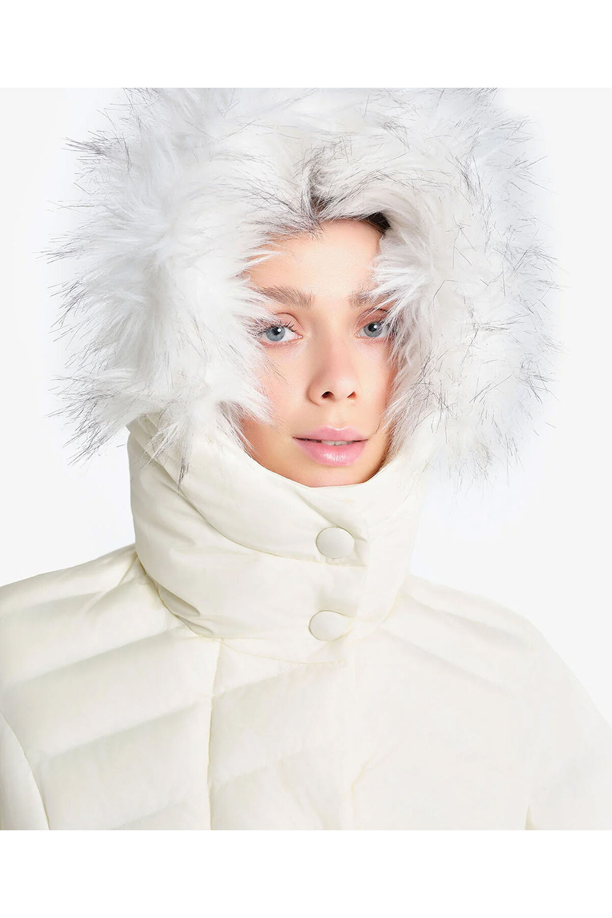 Greyder  Kadın Ekru Suya Dayanıklı Kaz Tüyü Mont 4K2TM84003 - Görsel 8