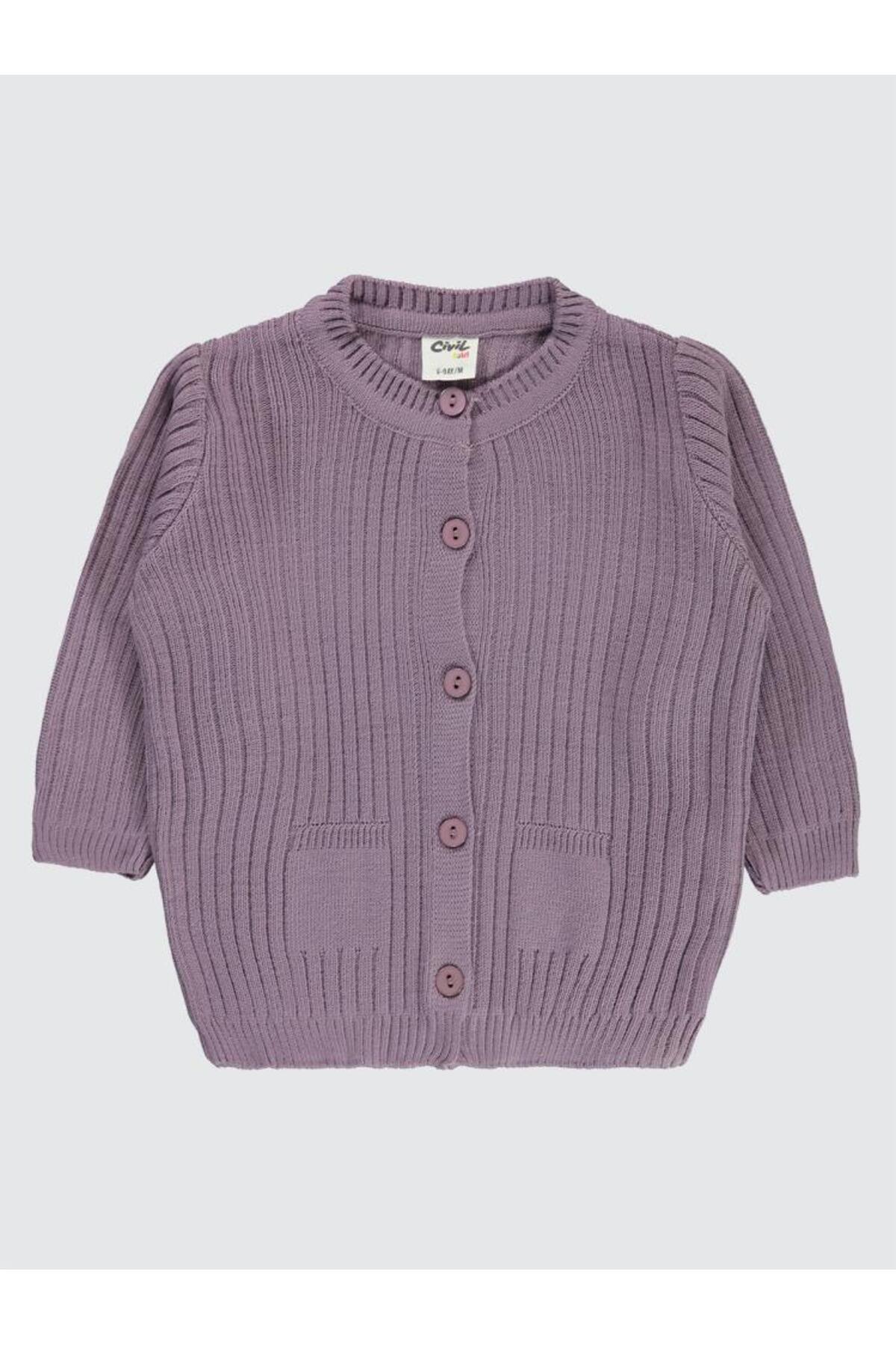 Civil Baby Basic Fitilli 6-18 Ay Hırka - Lila 18-24 Ay fotoğrafı 2 (önizleme)