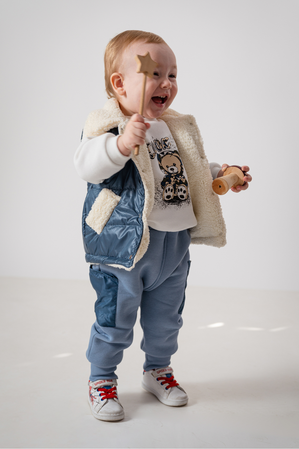 Jikko Baby Takım Şişme Yelekli Kuzu Astarlı Mikro Cepli Takım fotoğrafı 3 (önizleme)