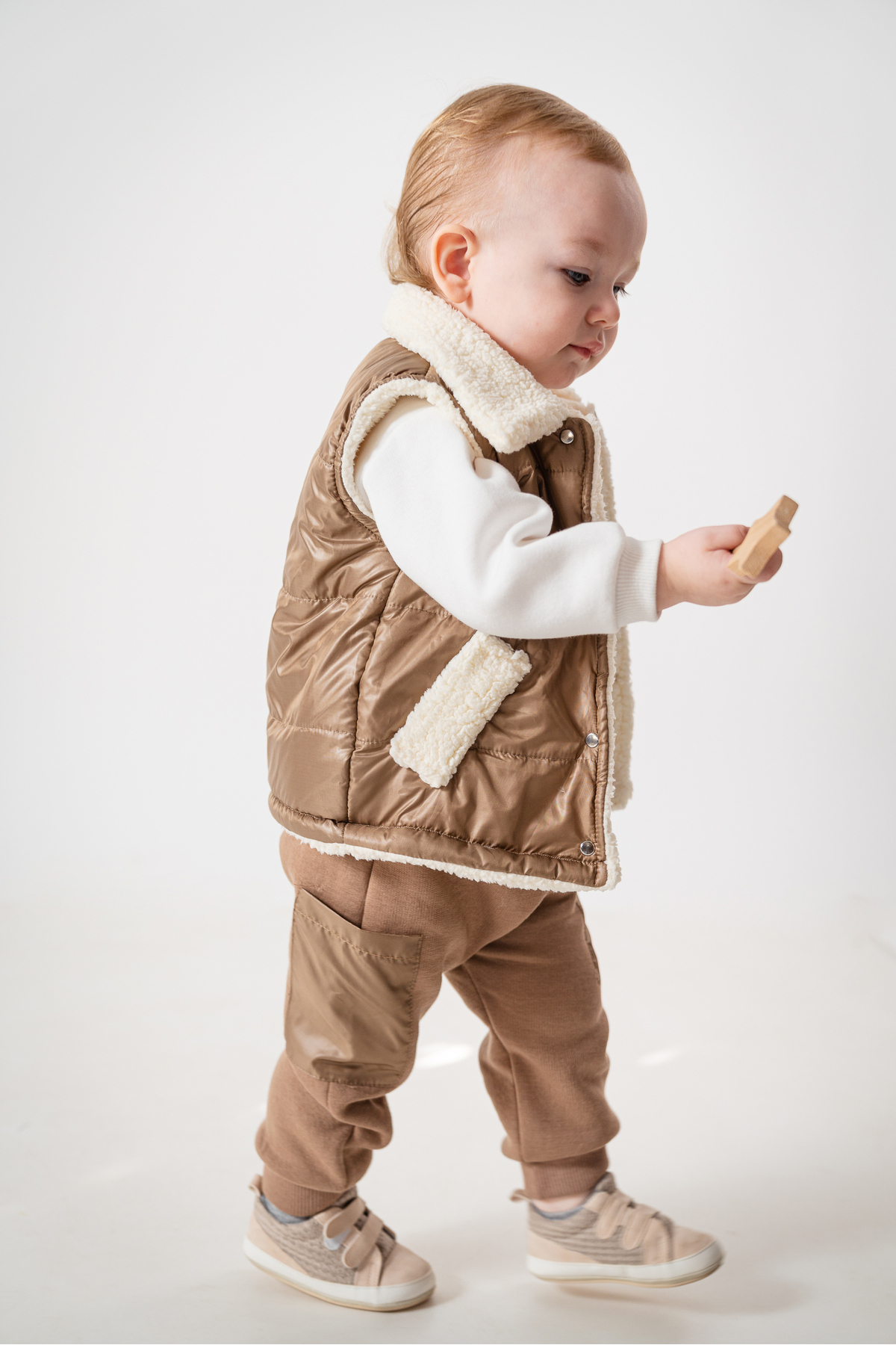 Jikko Baby Takım Şişme Yelekli Kuzu Astarlı Mikro Cepli Takım fotoğrafı 3 (önizleme)