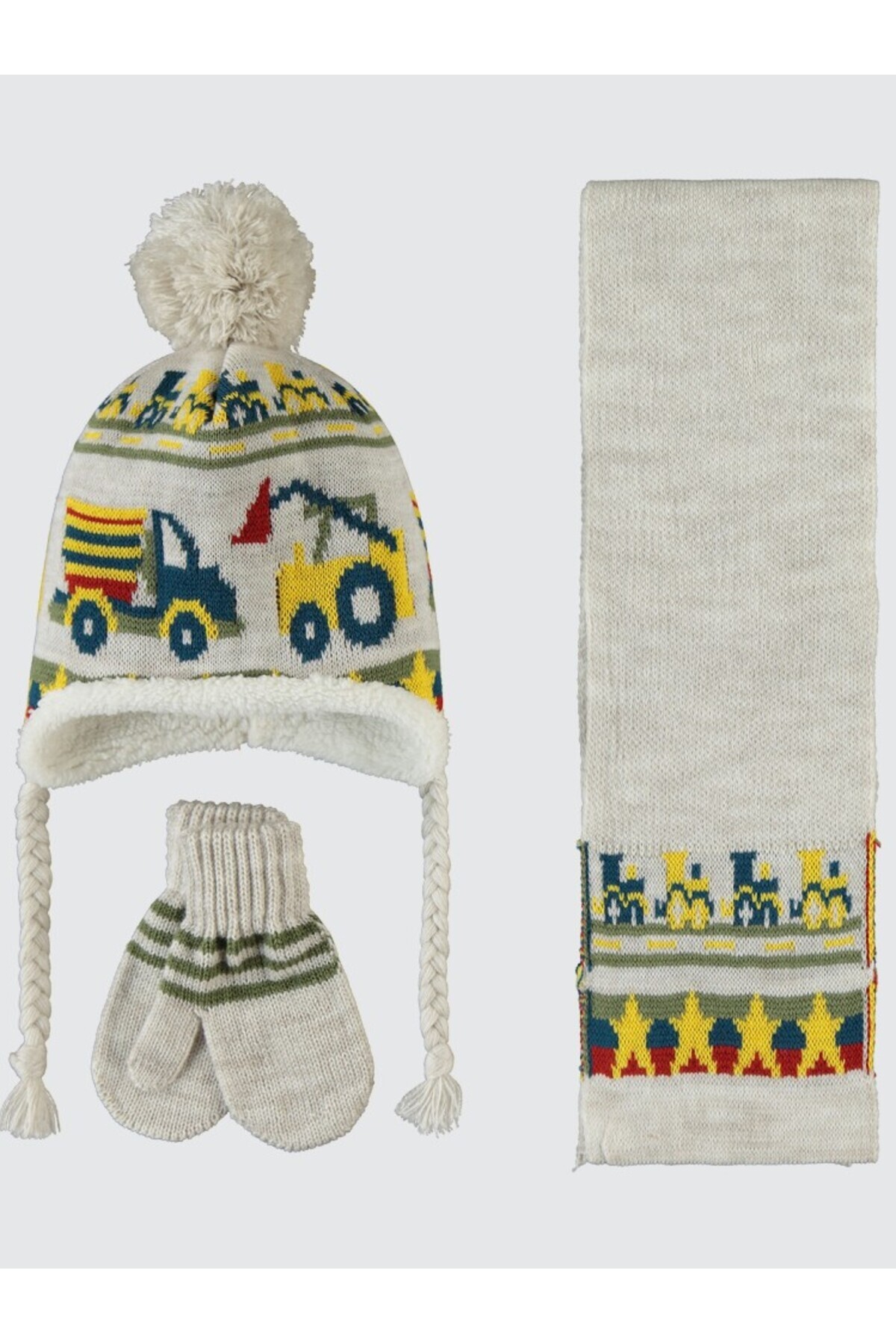 سیویل بیبی ست شال، کلاه و دستکش سایز ۶ تا ۲۴ ماه - خاکستری استاندارد