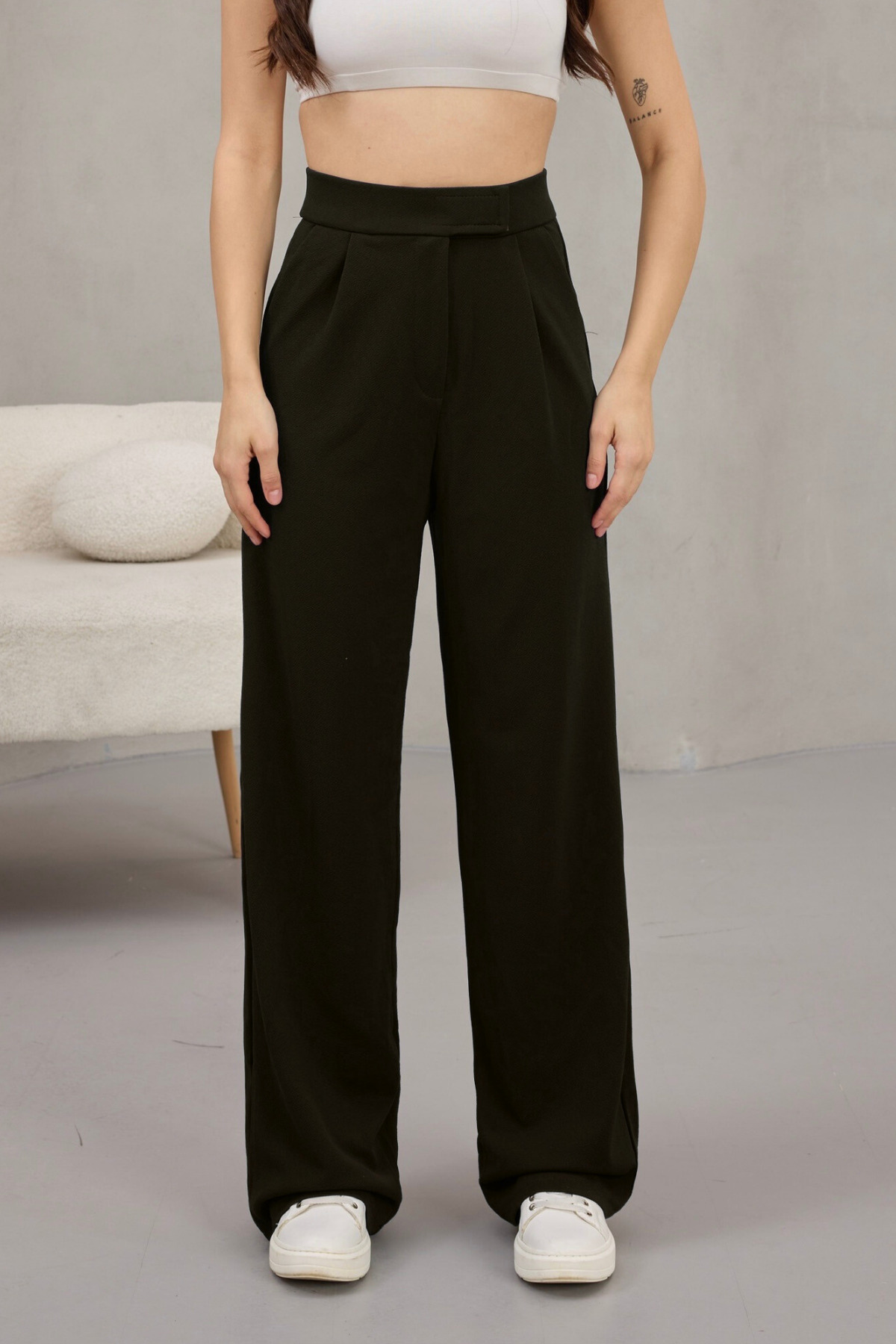 Women's Lycra Velcro Closure Wide Leg Palazzo Pants
