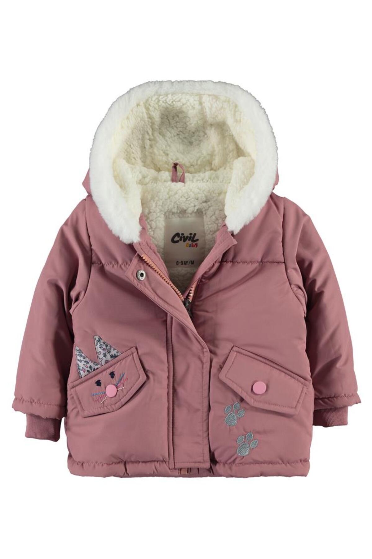 Civil Baby Tavşan Kulak Nakışlı 6-18 Ay Mont - Pudra fotoğrafı 4 (önizleme)