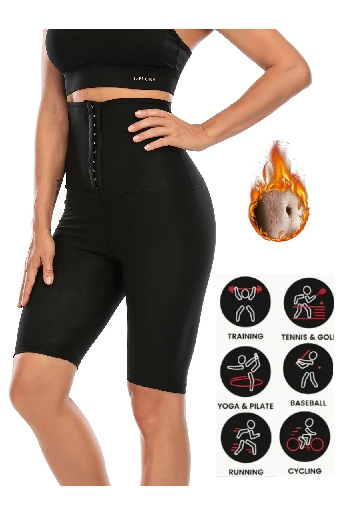 SAUNA SUIT Kademeli Agraflı Maksimum Terleten Termal Şort Maru Store görsel 2