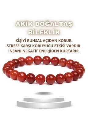 beautifulnaturelstones Akik Kırmızı Doğal Taş Bileklik ( Nazara Karşı Koruma ...