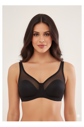 HS İÇ GİYİM Kadın Siyah Toparlayıcı Minimizer Balenli Soft Sütyen Le Jardin