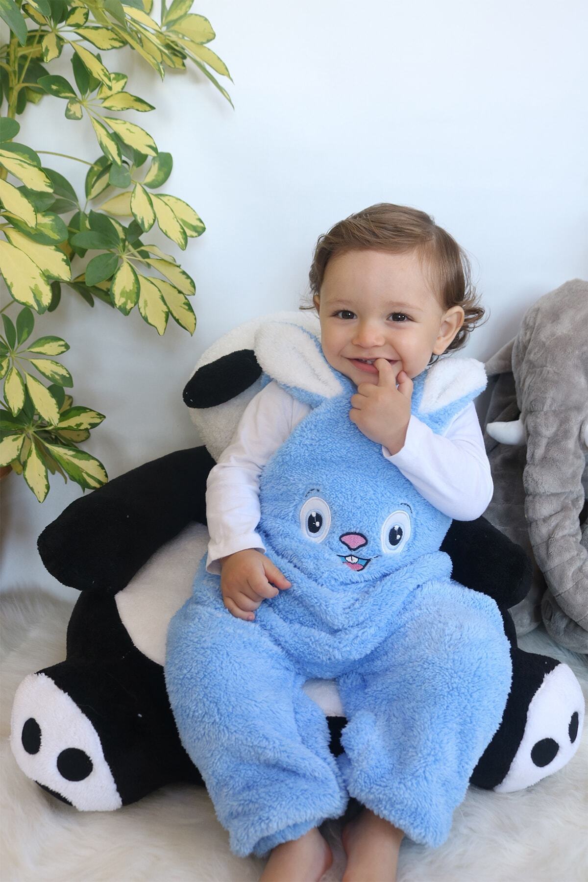 Baby Animals Welsoft Peluş Unisex Fermuarlı Bebek Uyku Tulumu Bebek Tulumu Çocuk Tulumu Çocuk Kostümü fotoğrafı 2 (önizleme)