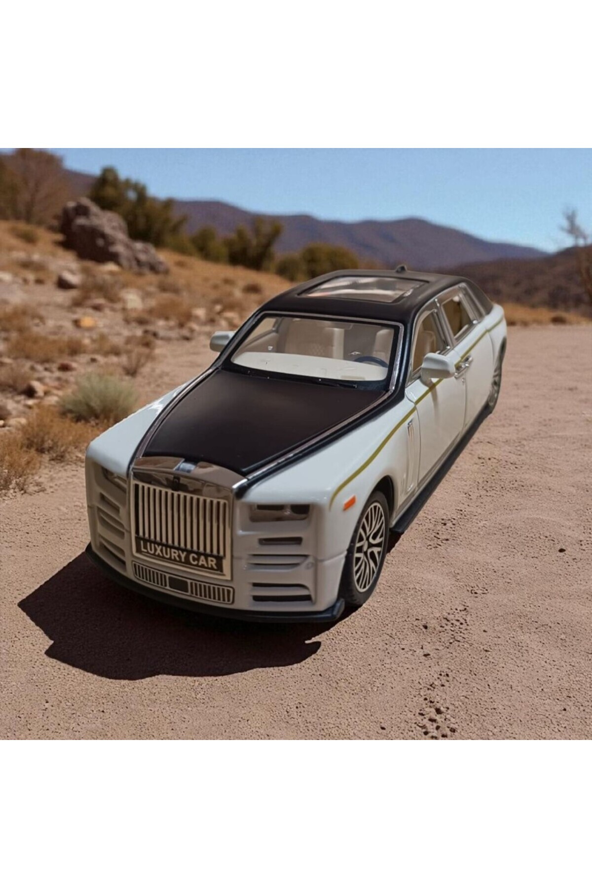 Nostaljik Lezzetler Metal Araba Çek Bırak Rolls Royce Krem Sesli