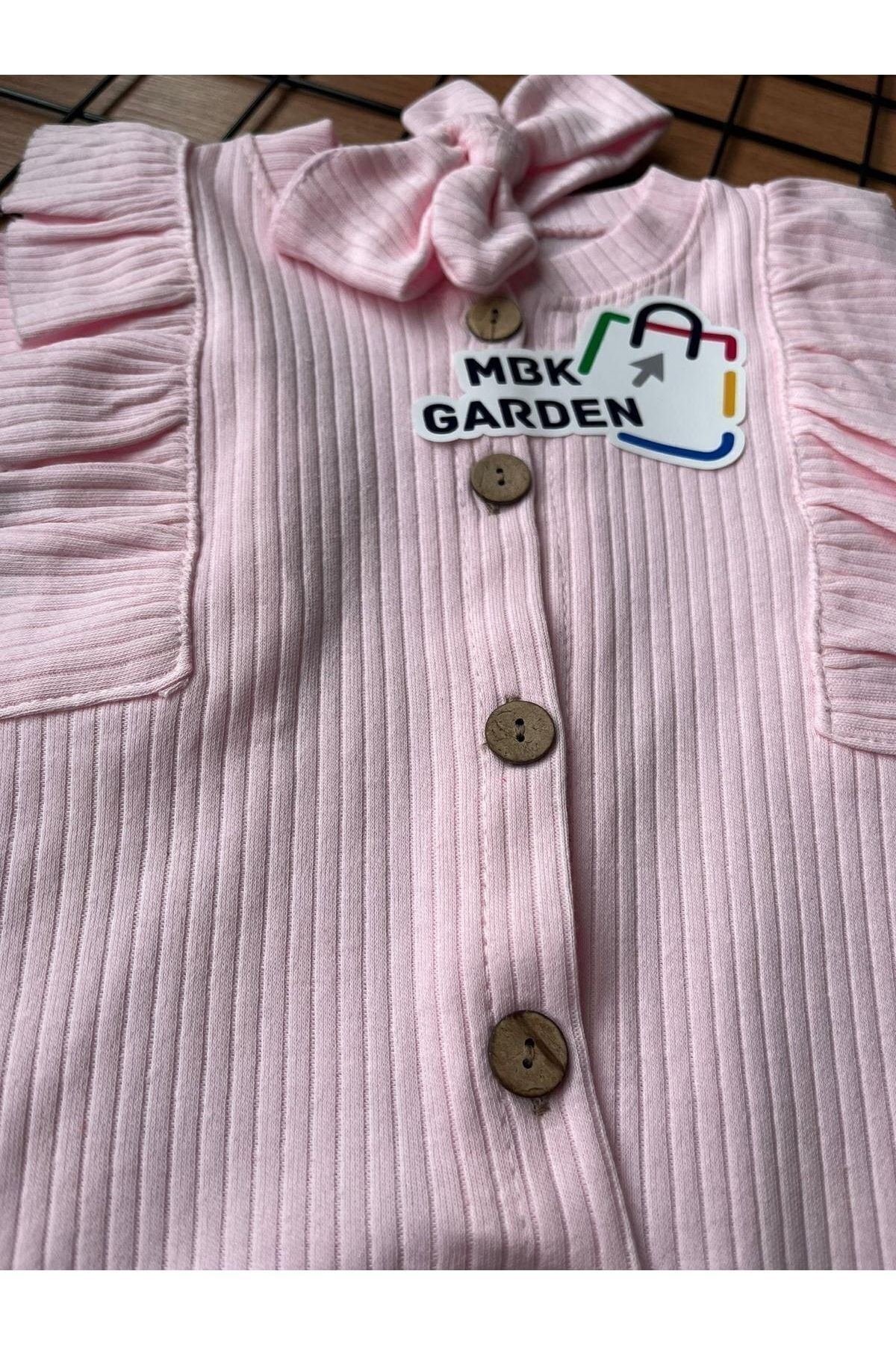 MBK GARDEN 3-6-9 Aylık Kurdele Aksesuarlı Bebek Tulumu fotoğrafı 4 (önizleme)