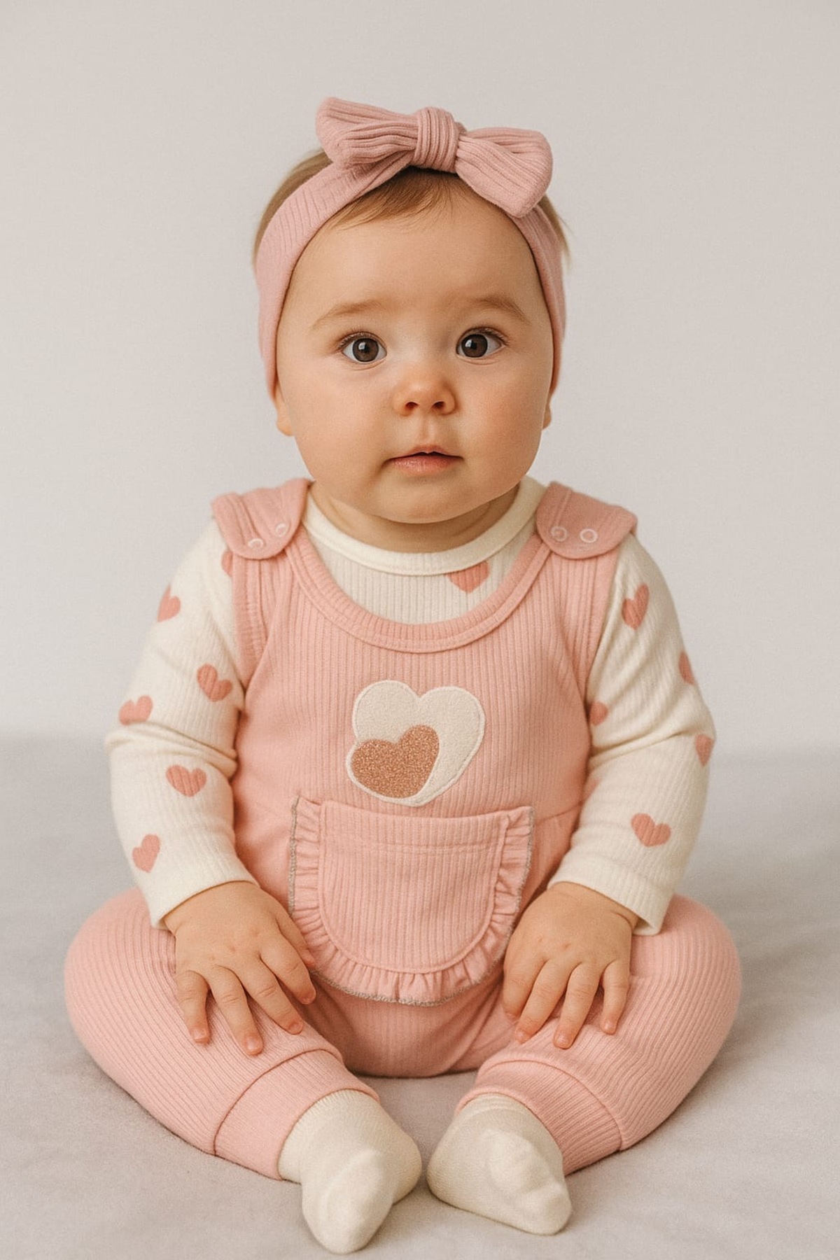 bebekyol Kalpli 2’li Kız Bebe Takım (bandanasız) fotoğrafı 5 (önizleme)